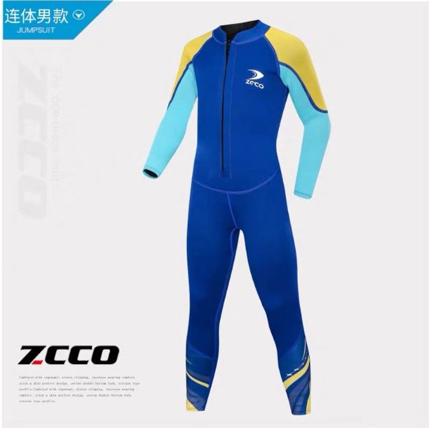 ชุดว่ายน้ำเด็กควบคุมอุณหภูมิ ป้องกันความหนาว ป้องกันรังสี UV ผลิตจากผ้า Neoprene หนา 2.5 mm.