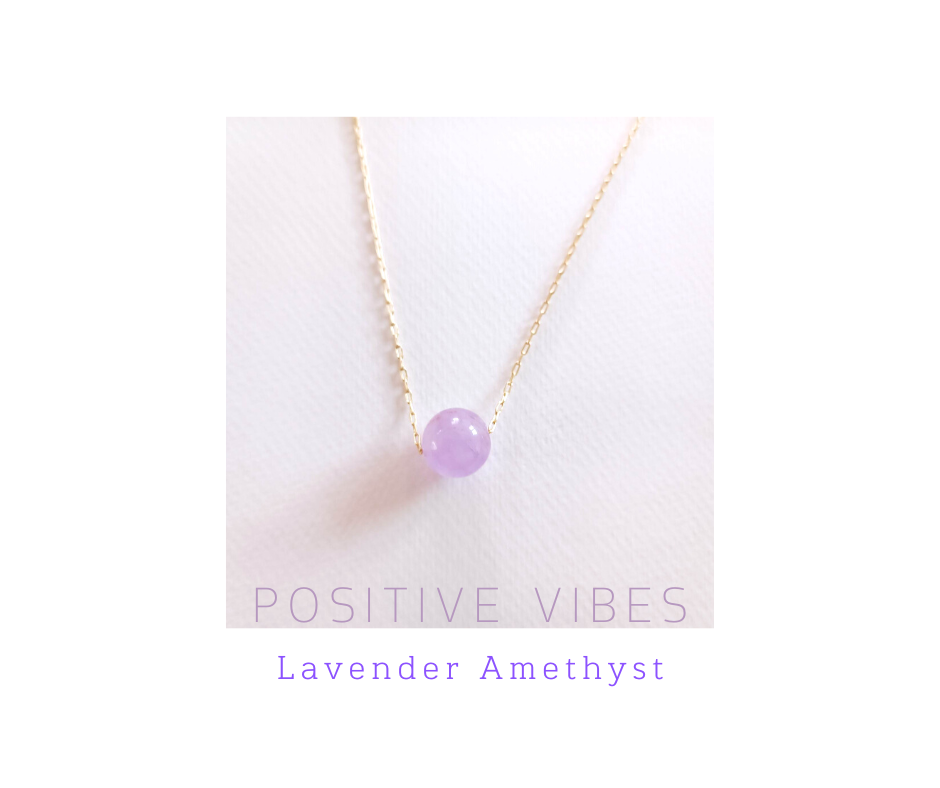 สร้อยคอ "Lak Lak " หินแท้ Lavender Amethyst Necklace (เติมกลับพลังงานบวก)