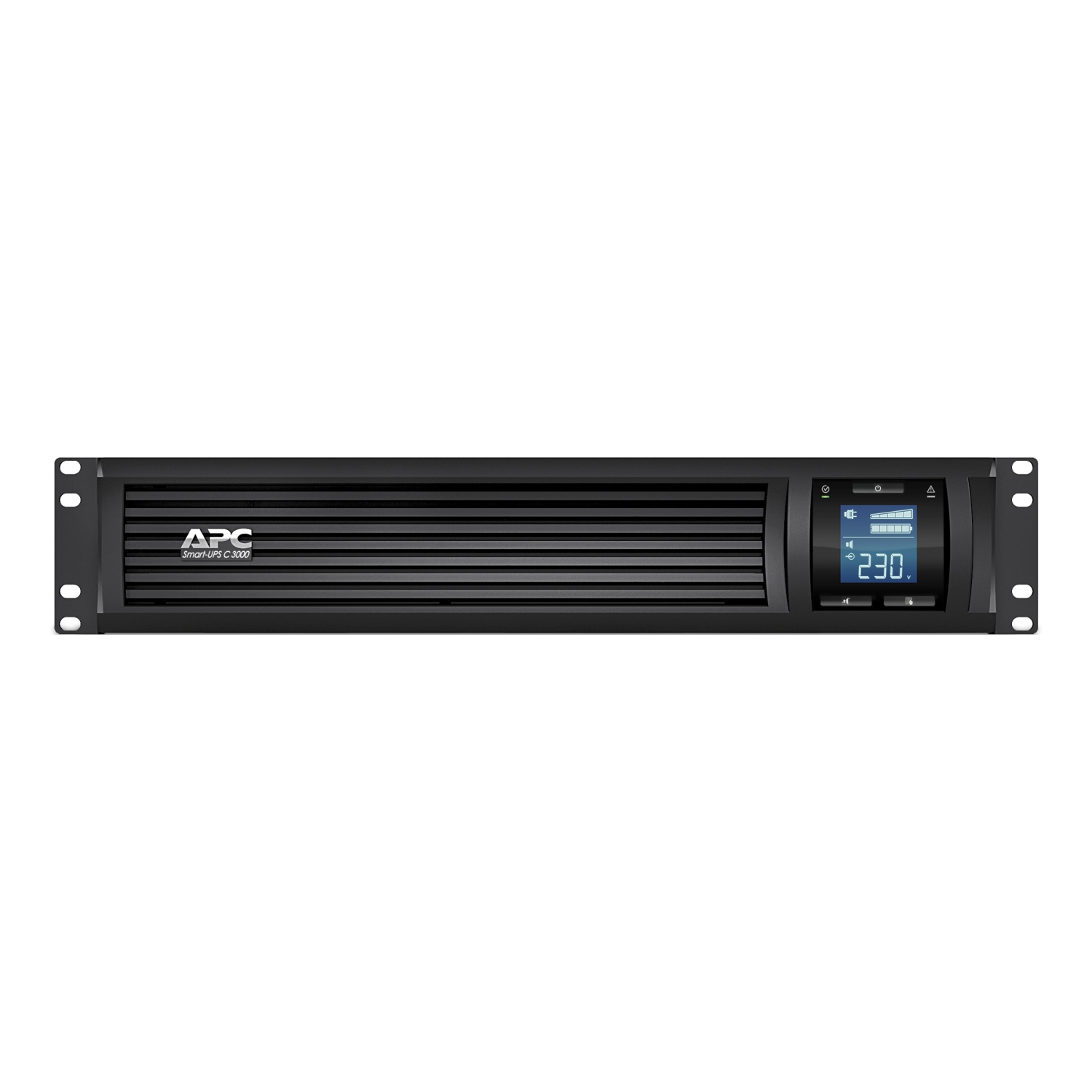 APC Smart-UPS C, Line Interactive, 3kVA, Rackmount 2U, 230V, 8x IEC C13+1x IEC C19 outlets, USB and Serial communication, AVR, Graphic LCD SMC3000RMI2U