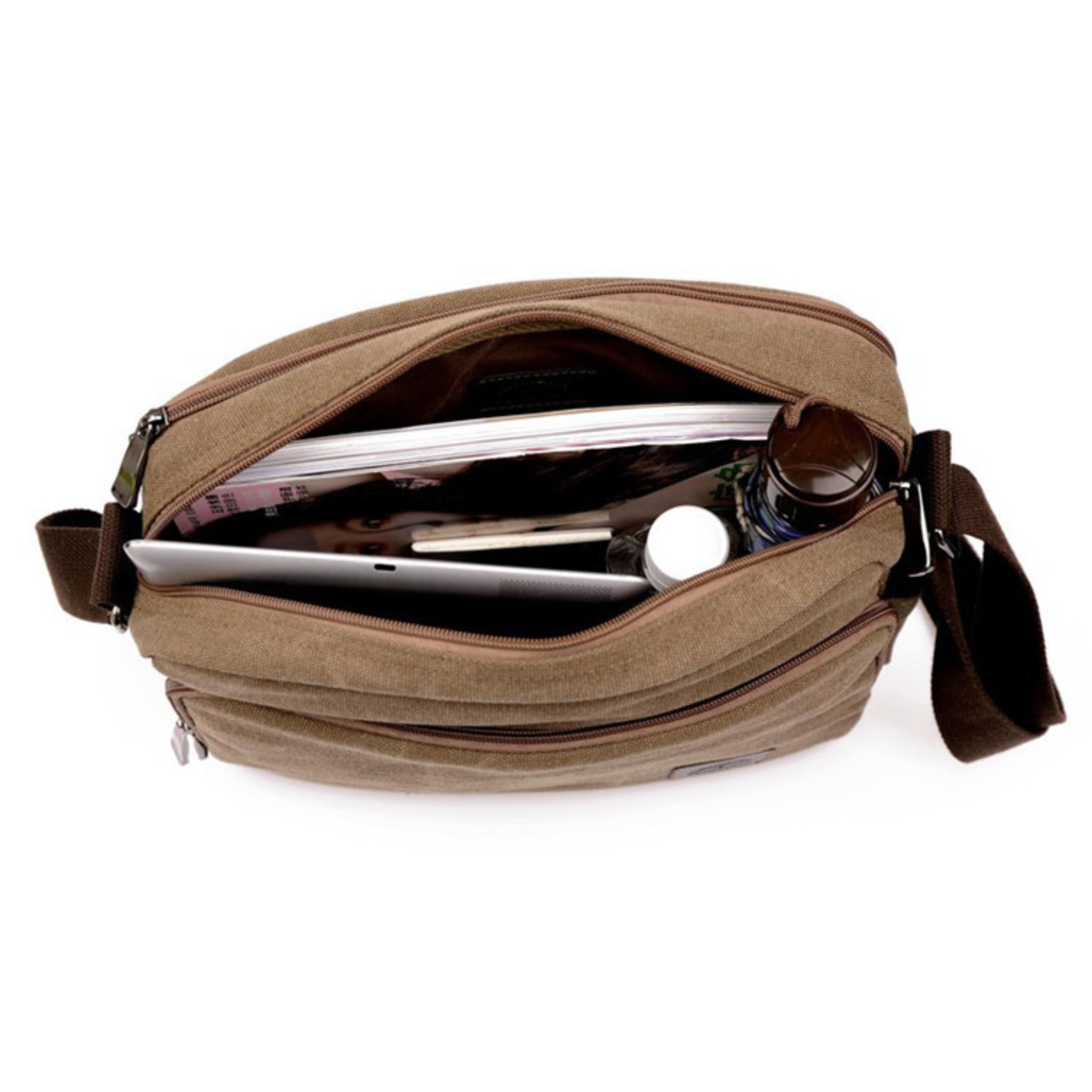 กระเป๋า Vintage สะพายข้าง ผู้ชาย รุ่น B-102 สีน้ำตาล
