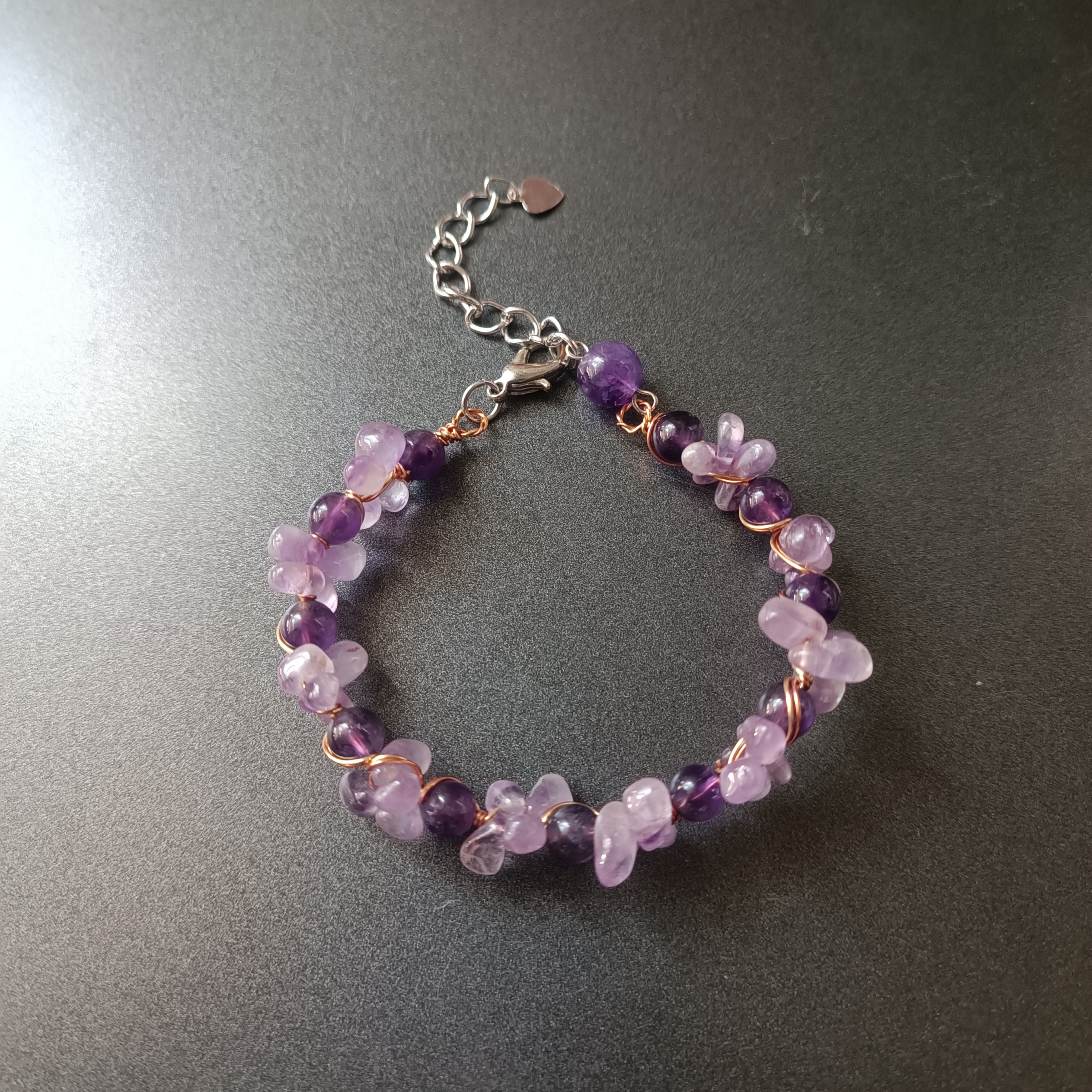 สร้อยข้อมือหินแท้ "Twisted" Abundance & Prosperity Bracelet (Amethyst)