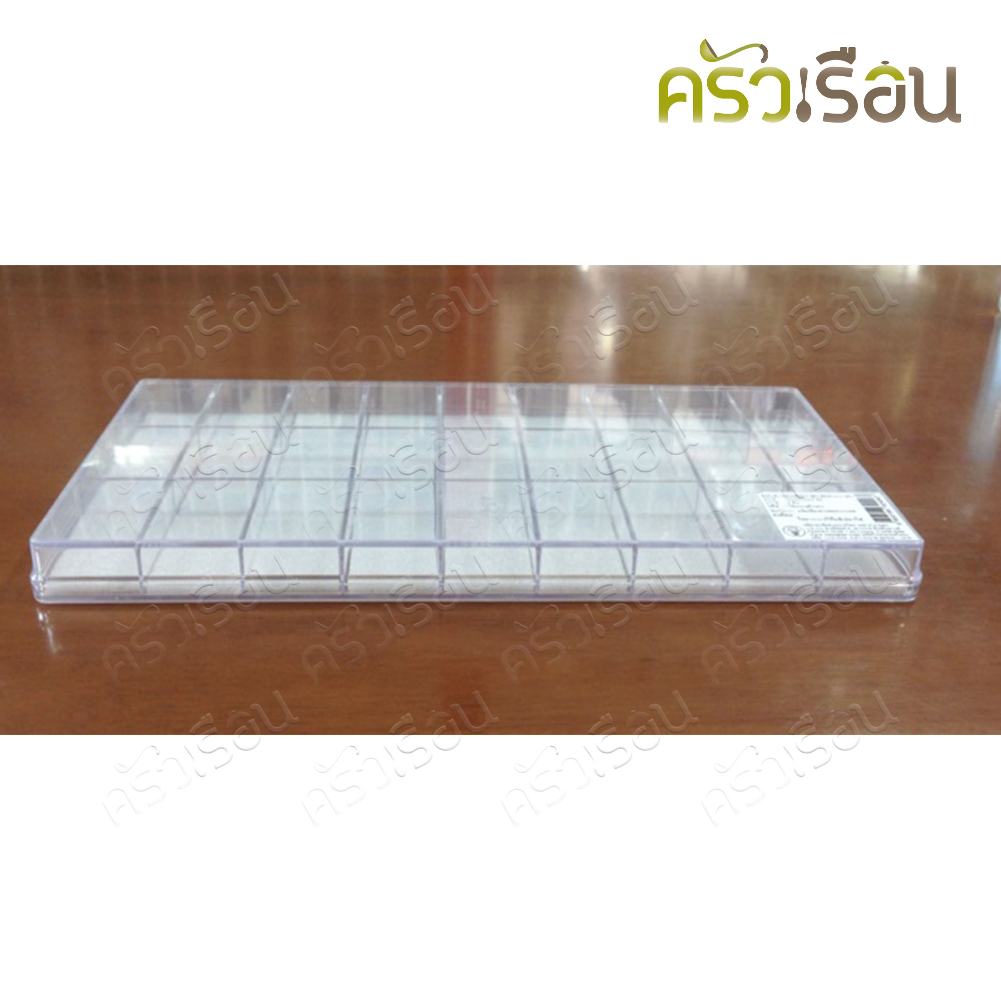 Nam Ngai Hong กล่องเหลี่ยมใส 27 ช่อง + ฟองน้ำ 16.7 x 32.5 x 2.5 ซม. 6127SPL กล่องแบ่งช่อง กล่องใส่พระ