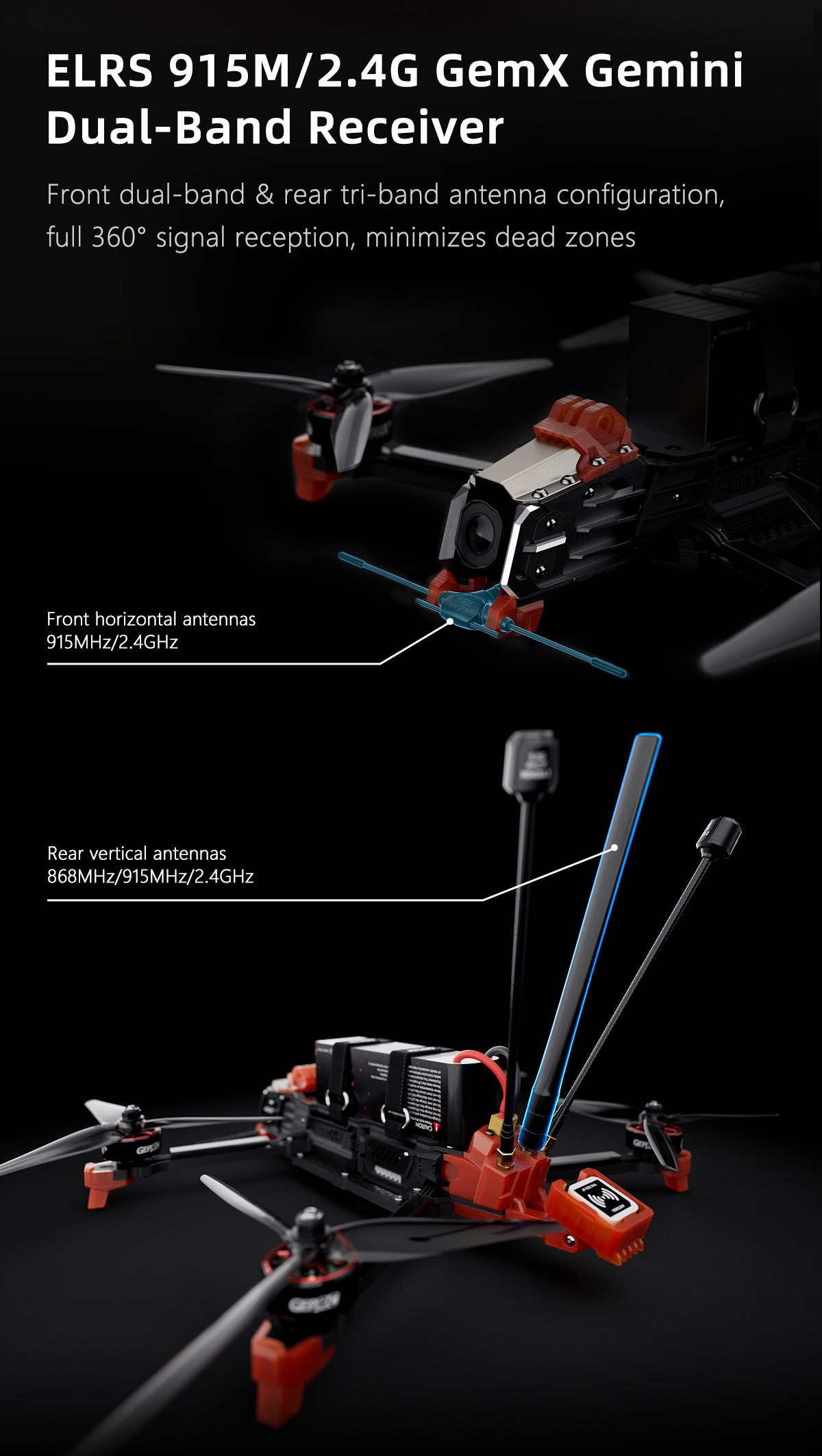 GEPRC MOZ7 V2 DJI O4 Pro | FC F722-BT | มอเตอร์ 2809 | ใบพัด 7.5" | RX ELRS 915/2.4G GemX ของเล่นบังคับวิทยุ