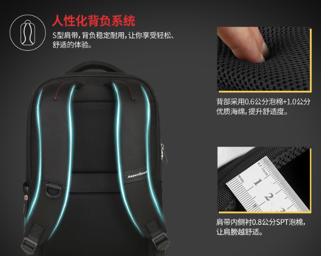 กระเป๋า Hi-End จาก AspenSport กระเป๋าเป้สะพายหลัง โน๊ตบุ๊ค รุ่น AS-B67 ใส่ laptop 13-16 นิ้ว สีน้ำเงินเข้ม