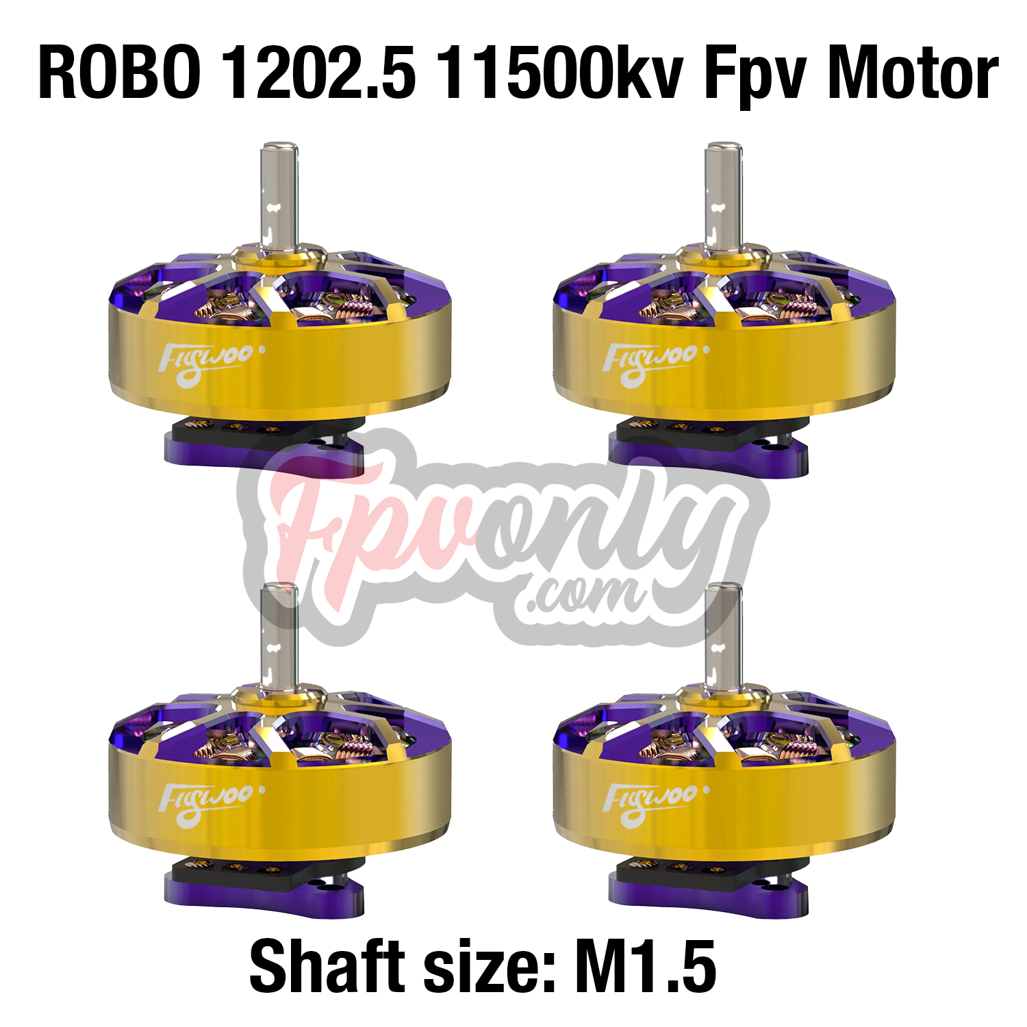 [12-1] 4ลูกต่อชุด flywoo Flywoo ROBO 1202.5 11500kv FPV Motor Gold/Purple (New Version)