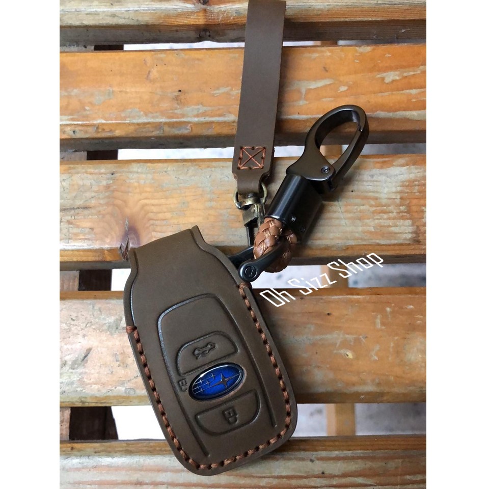 เคสรีโมทรถ Subaru forester XV , Subaru Forester 2022 งานหนังม้า พรีเมียมเกรด Premium Grade Hallmo HANDMADE ทรงคลาสสิค (Horse Leather Key Case Key Sets ; ) Model Subaru forester XV , Subaru Forester