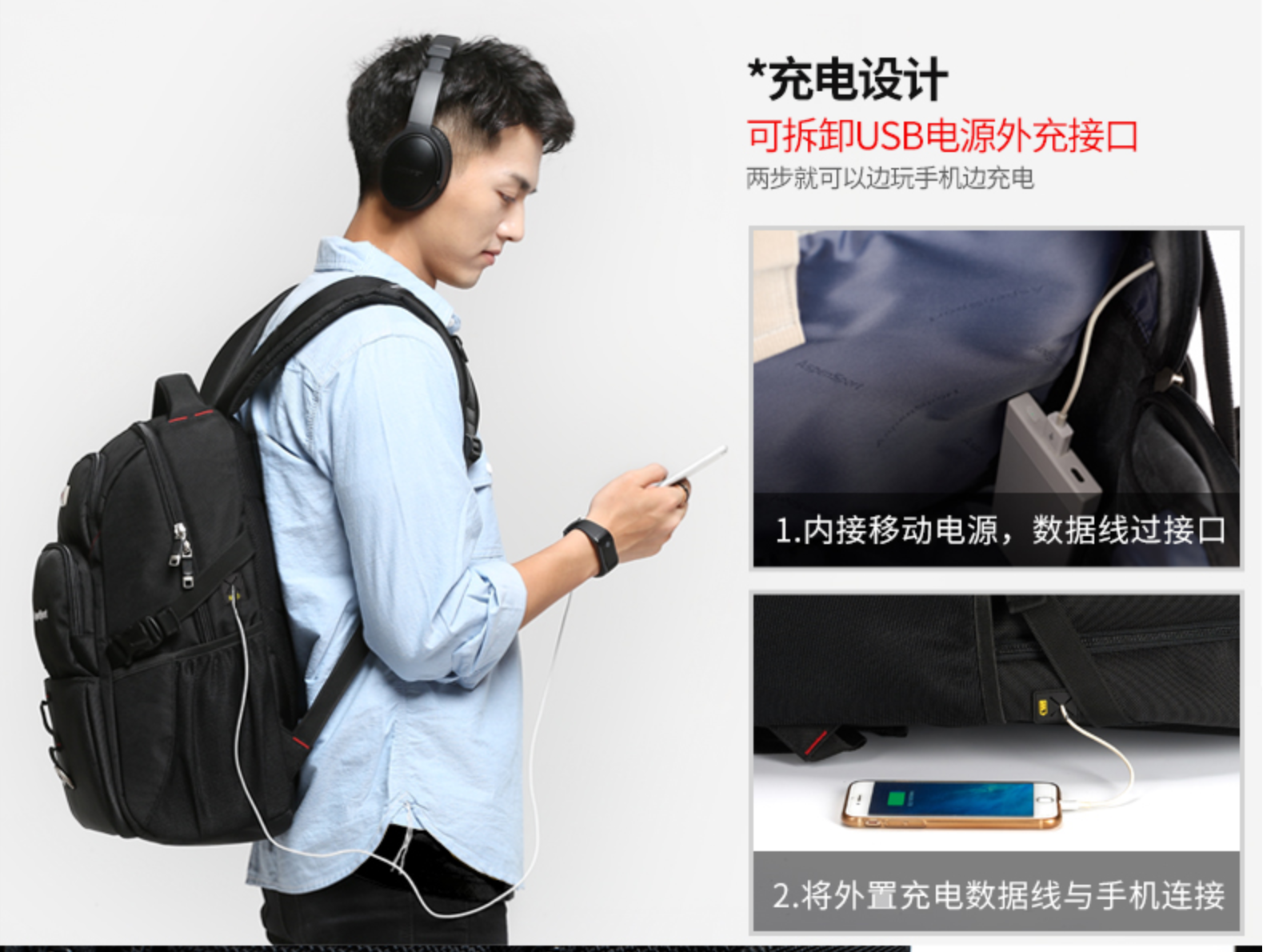 AspenSport Backpack Laptop กระเป๋าสะพายหลัง กระเป๋าโน๊ตบุ๊ค 14-16 นิ้ว กระเป๋าเดินทาง รุ่น AS-B63 ขนาด สีน้ำเงิน