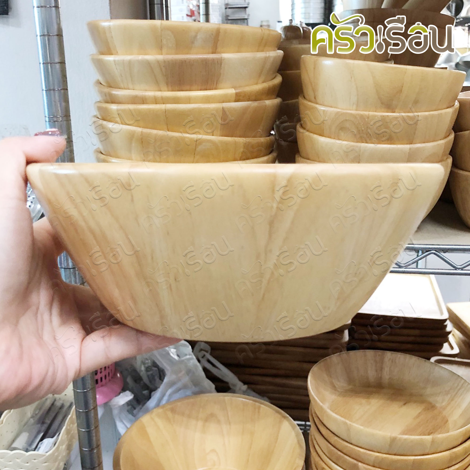 CMG round wooden bowl (rubber wood) available in 3 sizes, price per piece.