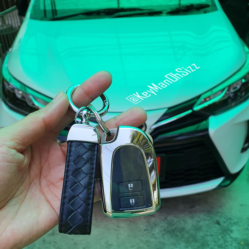 เคสรีโมทรถ Toyota Yaris Ativ 2021 (TPU Key Cover with PC Push button Guard) Toyota Key Sets Model Toyota All new VIOS, All new Yaris ATIV 2018-2020 Smart Key 2 ปุ่มและ 3 ปุ่ม ใช้ได้กับกุญแจ ทุกรุ่น