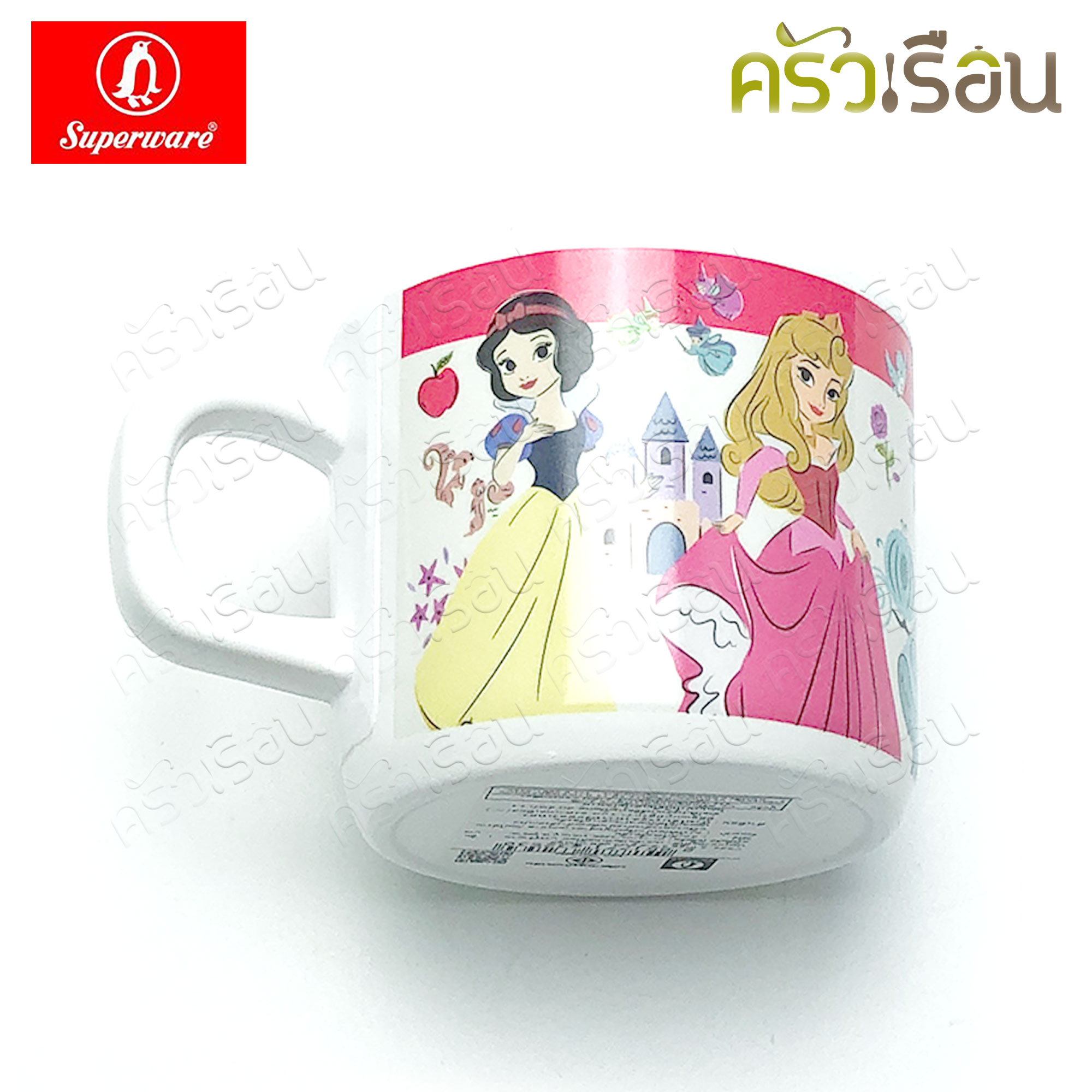 Superware ลาย Heart of Princess เจ้าหญิง Disney [ ราคาต่อชิ้น ] จาน หรือ ชาม หรือ ช้อนส้อม หรือ แก้วน้ำ เมลามีน