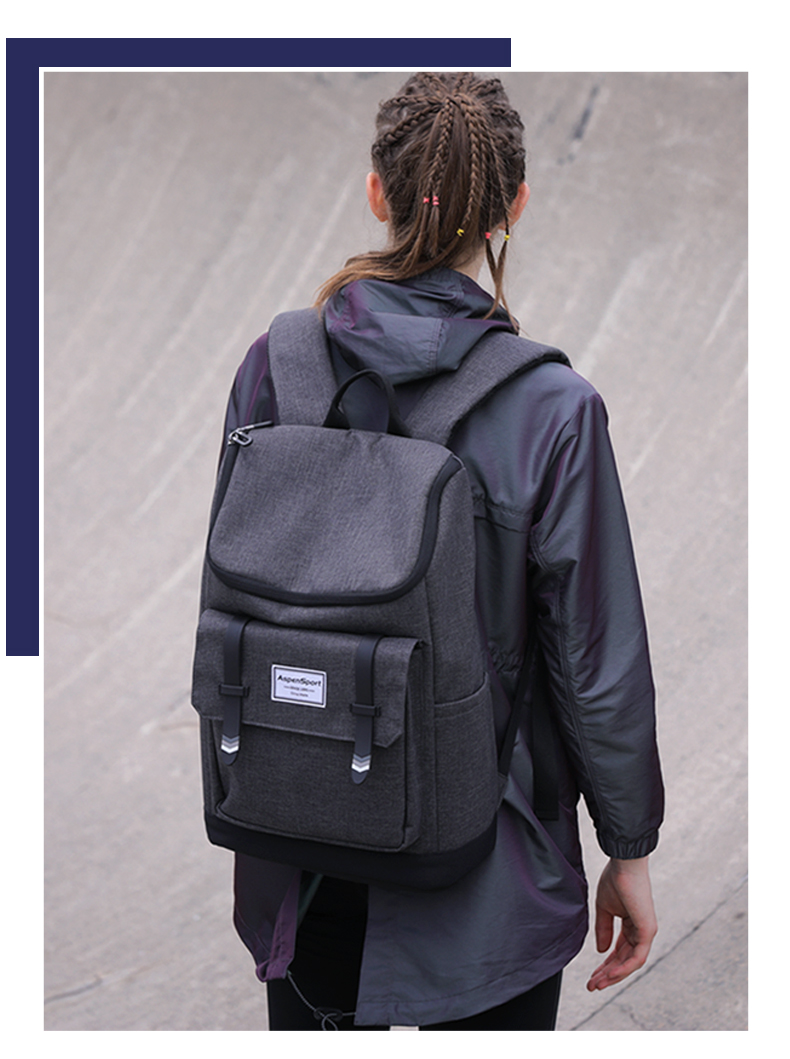 AspenSport Backpack Laptop กระเป๋าสะพายหลัง กระเป๋าโน๊ตบุ๊ค 14-16 นิ้ว กระเป๋าเดินทาง รุ่น AS-B79 ขนาด สีดำ