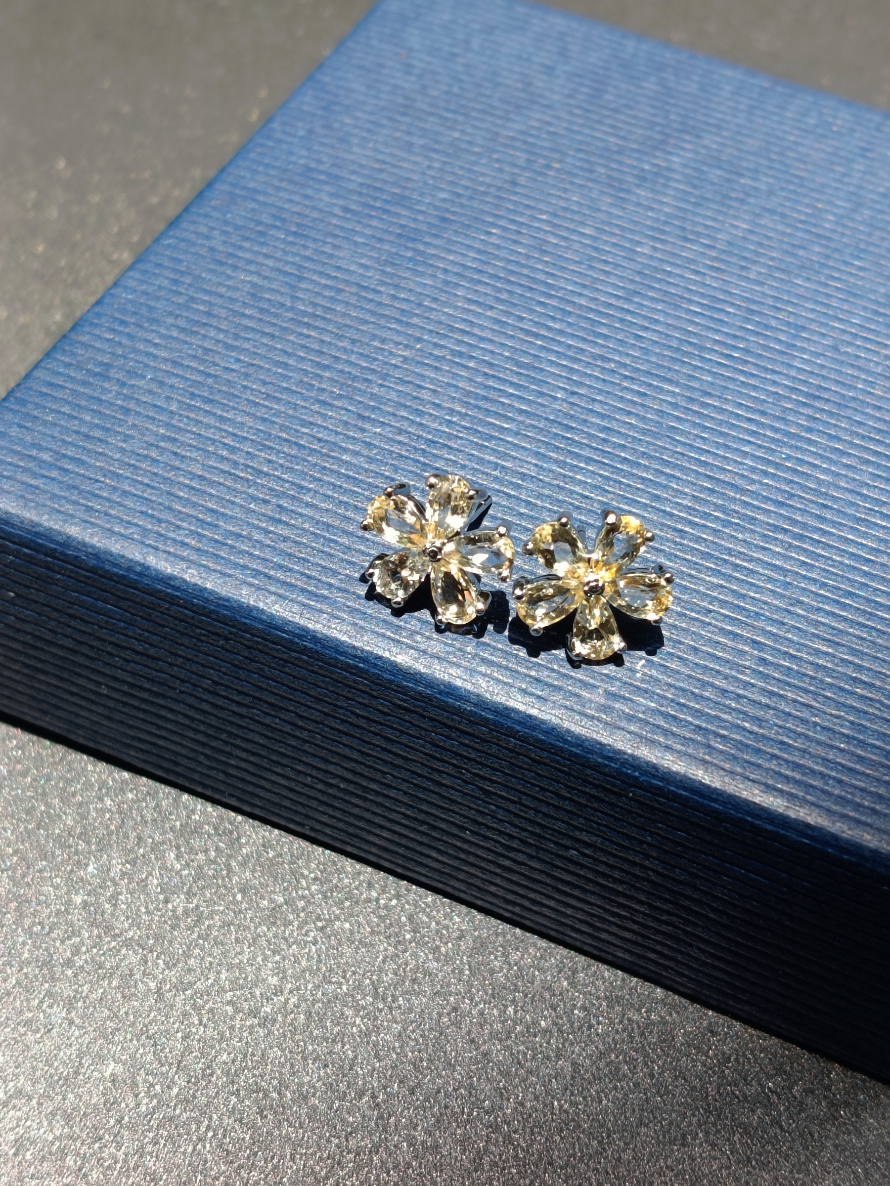 ต่างหูเงิน925 ประดับหินแท้ Citrine Earring (ดึงดูดเงิน โชคลาภ เสริมการค้า)