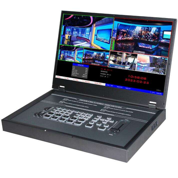 DeviceWell HDS9335: เครื่องสลับสัญญาณวิดีโอ Full HD 5 ช่อง แบบ All-in-One พร้อมจอภาพ 15.6 นิ้ว, บันทึก, สตรีมมิ่ง และ T-Bar สำหรับงานโปรดักชั่นสตูดิโอ