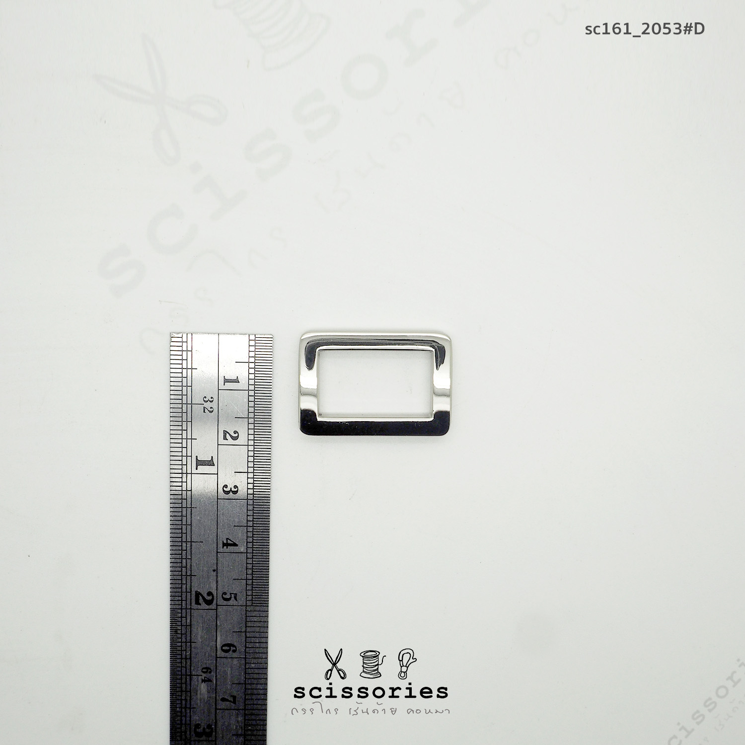 สี่เหลี่ยม 2 cm สีเงิน Silver /2ตัว