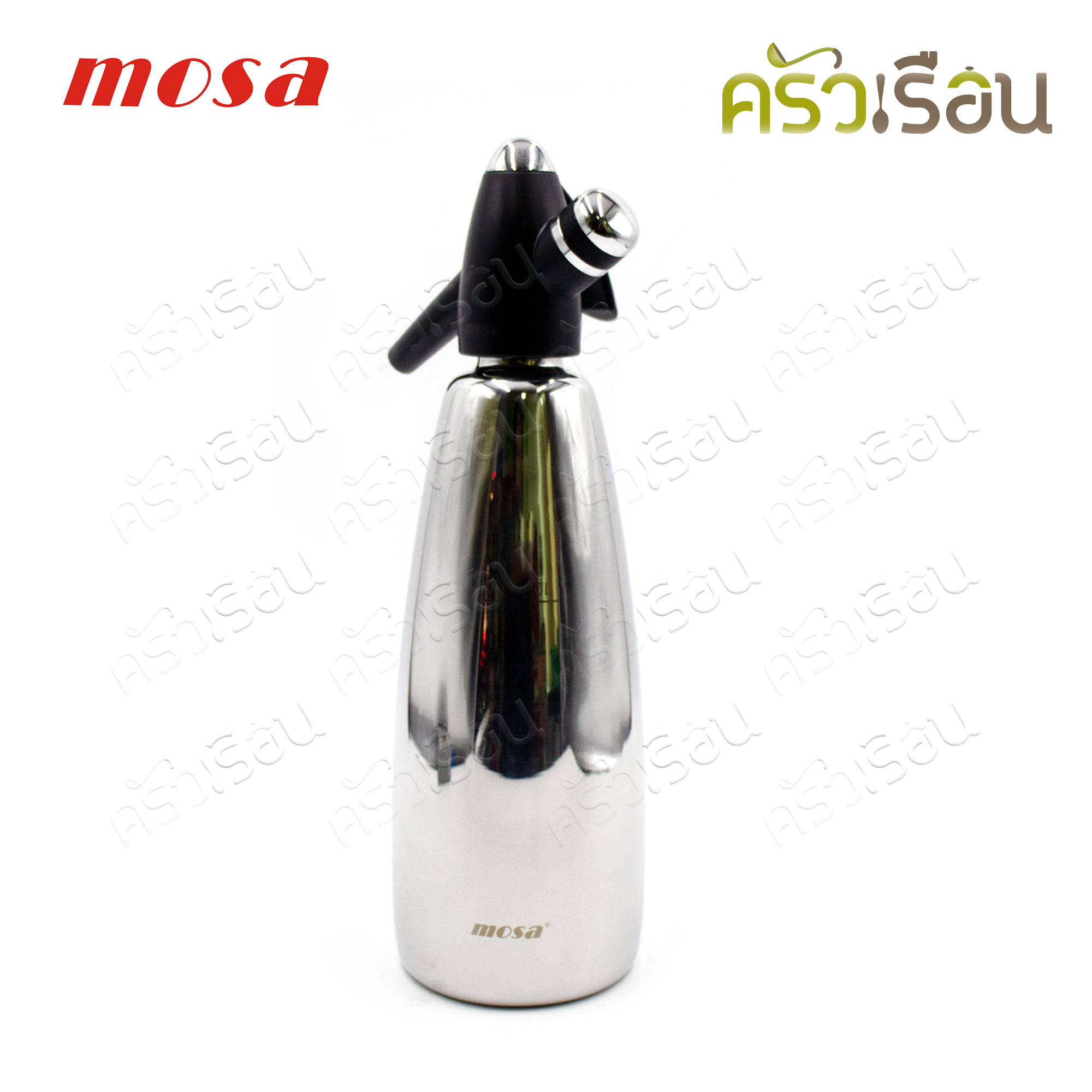 MOSA Soda Siphon Stainless เครื่องทำน้ำโซดาแบบหัวฉีด ขนาด 1 ลิตร พร้อมก๊าซสำหรับทำน้ำโซดา CO2 3 กล่อง กระบอกทำน้ำโซดาไซฟอน สแตนเลส ขวดทำน้ำโซดา