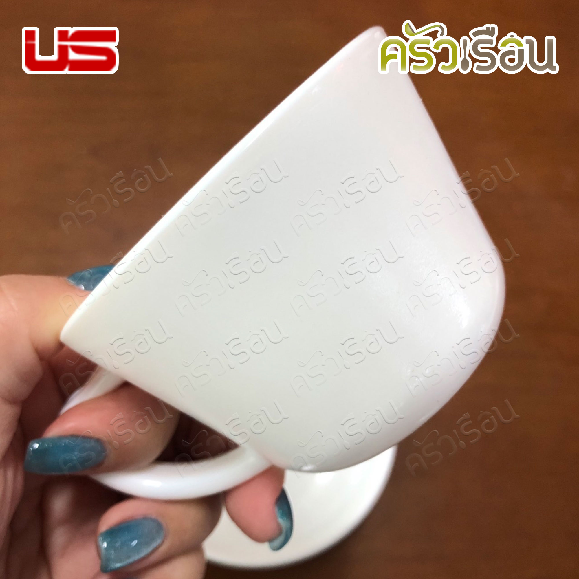 US ชุุดกาแฟ แก้วโอปอล พร้อมจานรอง PC-60 ขนาดแก้ว 170 ml. / 5.6 ออนซ์ Ø 8.5 x 5.8 cm.
