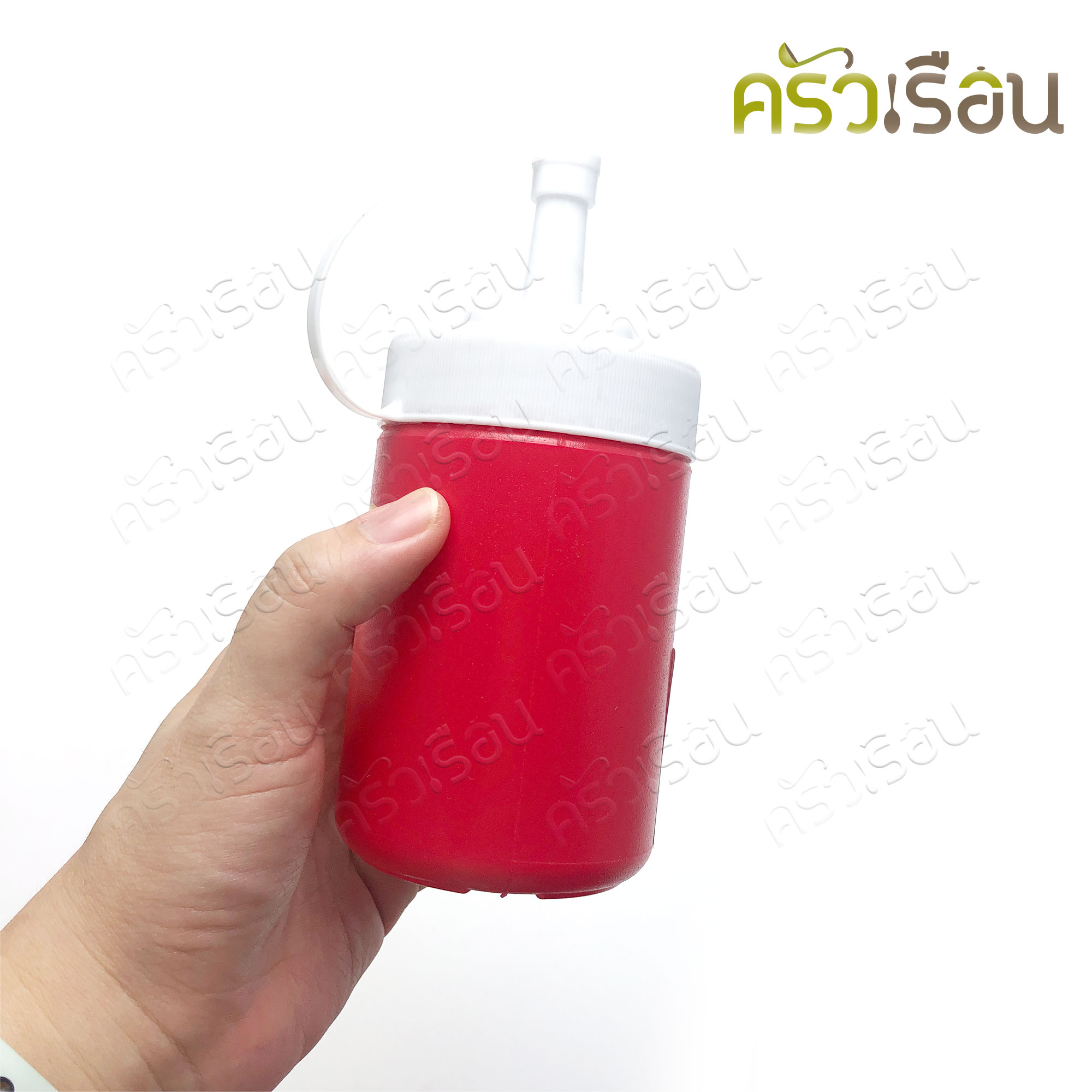 Reangwa Standard ขวดบีบ พลาสติก ทรงเตี้ย RW.9510 สีแดง หรือ ส้ม 10 ออนซ์ / 300 ml. 6.7 x 15.2 ซม. ขวดบีบซอส ขวดซอสพริก ขวดซอสมะเขือ SQUEEZER BOTTLE