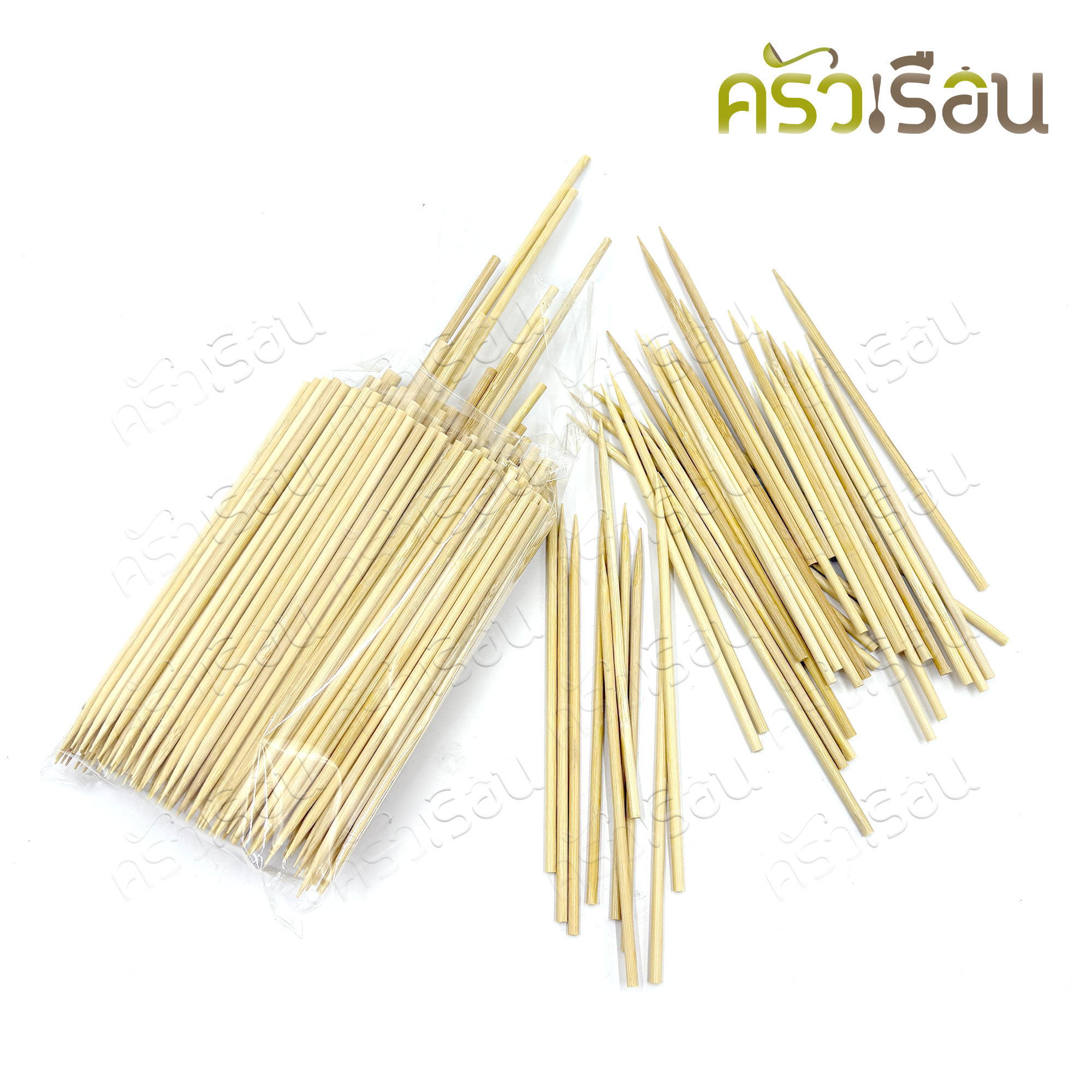 TN Food skewers, pointed end, bamboo wood, 225 grams (10 packs, same size)