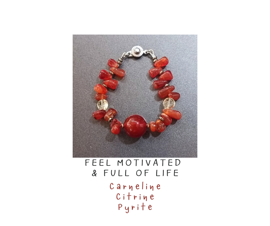 สร้อยข้อมือหินแท้ Carnelian Bracelet (เสริมบารมี และ ความคิดสร้างสรรค์)