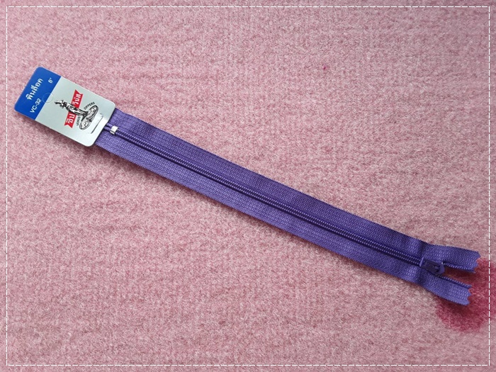 ซิปพินล็อควีนัส 8 นิ้ว สีม่วง