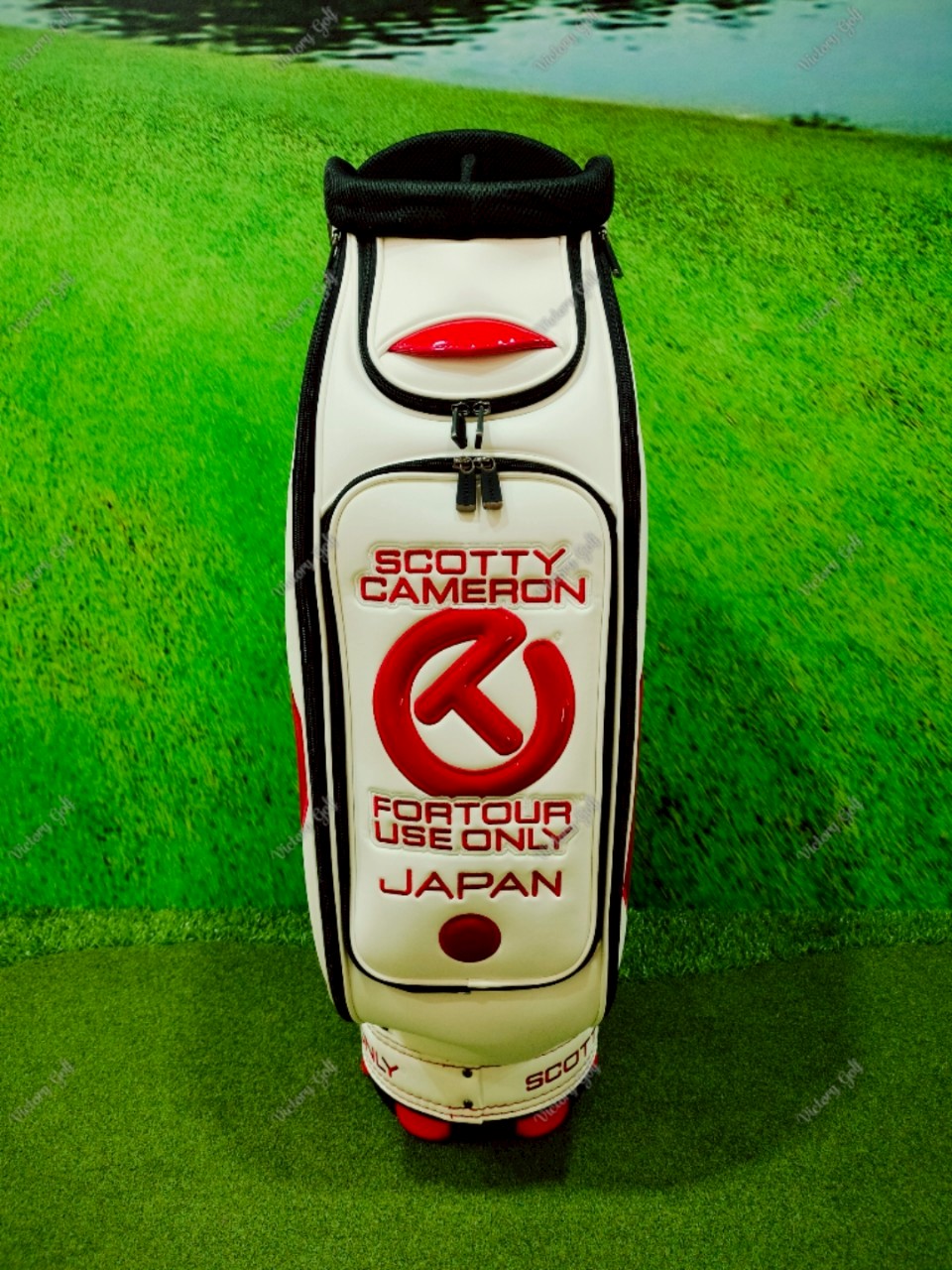Golf Bag Scotty Cameron Tour ( PU Material ) 9.5” White-Red Color