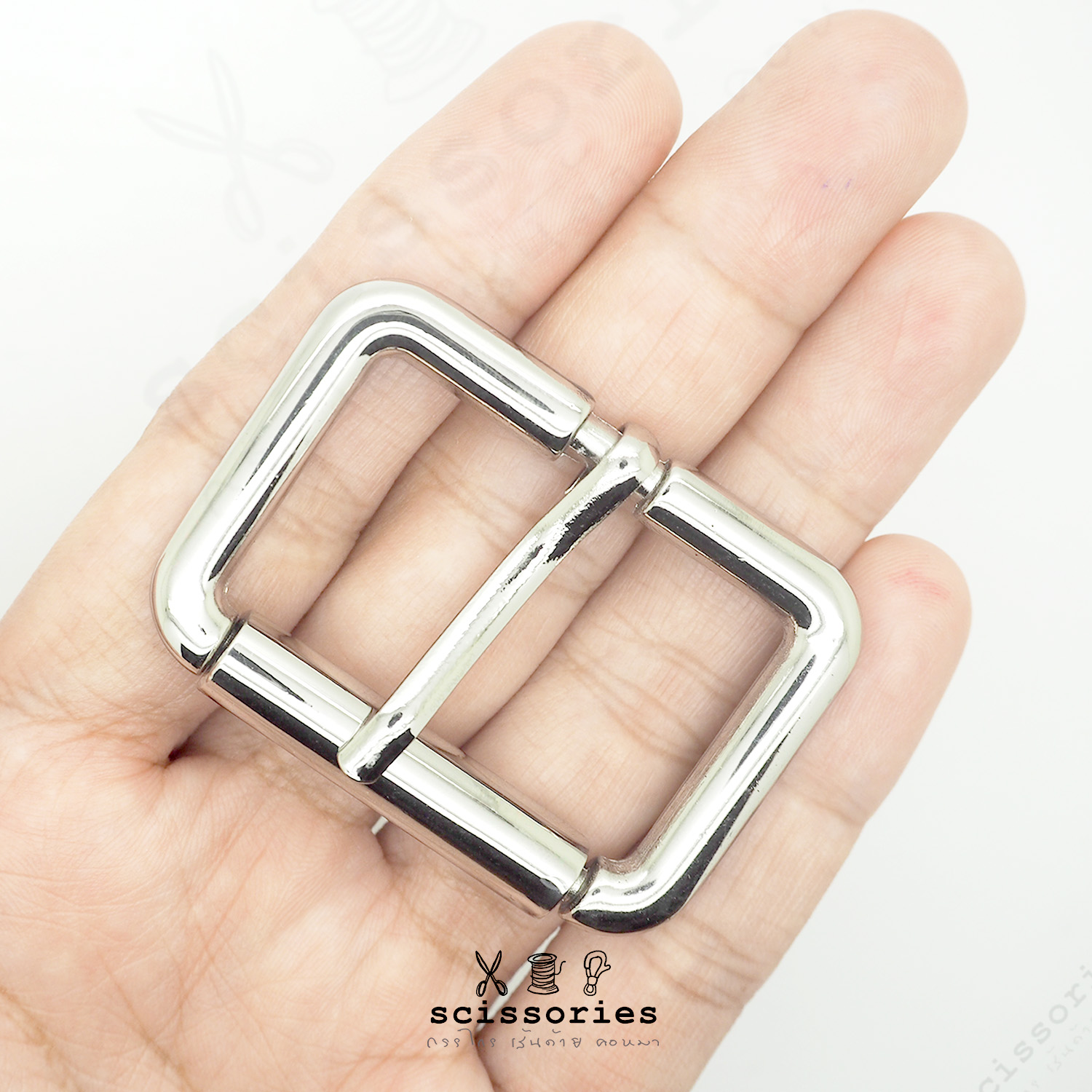 เข็มขัด ลูกกลิ้ง 1.5 นิ้ว สีเงิน Silver/2ตัว