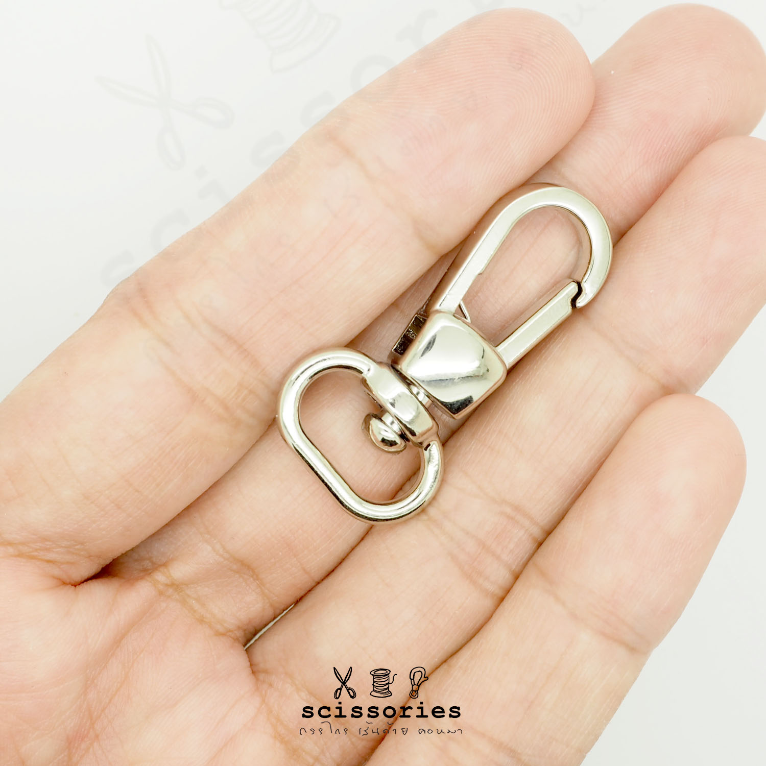 คอหมา 4หุน 1.4cm สีเงิน/2ตัว