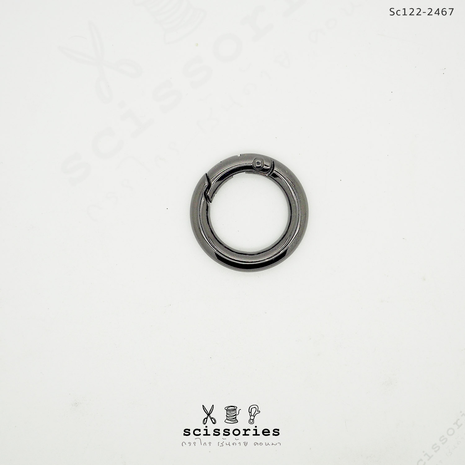 ห่วงวงกลม 2 cm.ง้างเปิดปิด สีบอนด์ดำ /2 ตัว