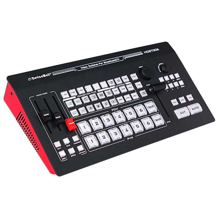 DeviceWell HDS7306: เครื่องสลับสัญญาณวิดีโอ Full HD 6 ช่อง แบบ All-in-One พร้อม Live Streaming, บันทึก และ T-Bar