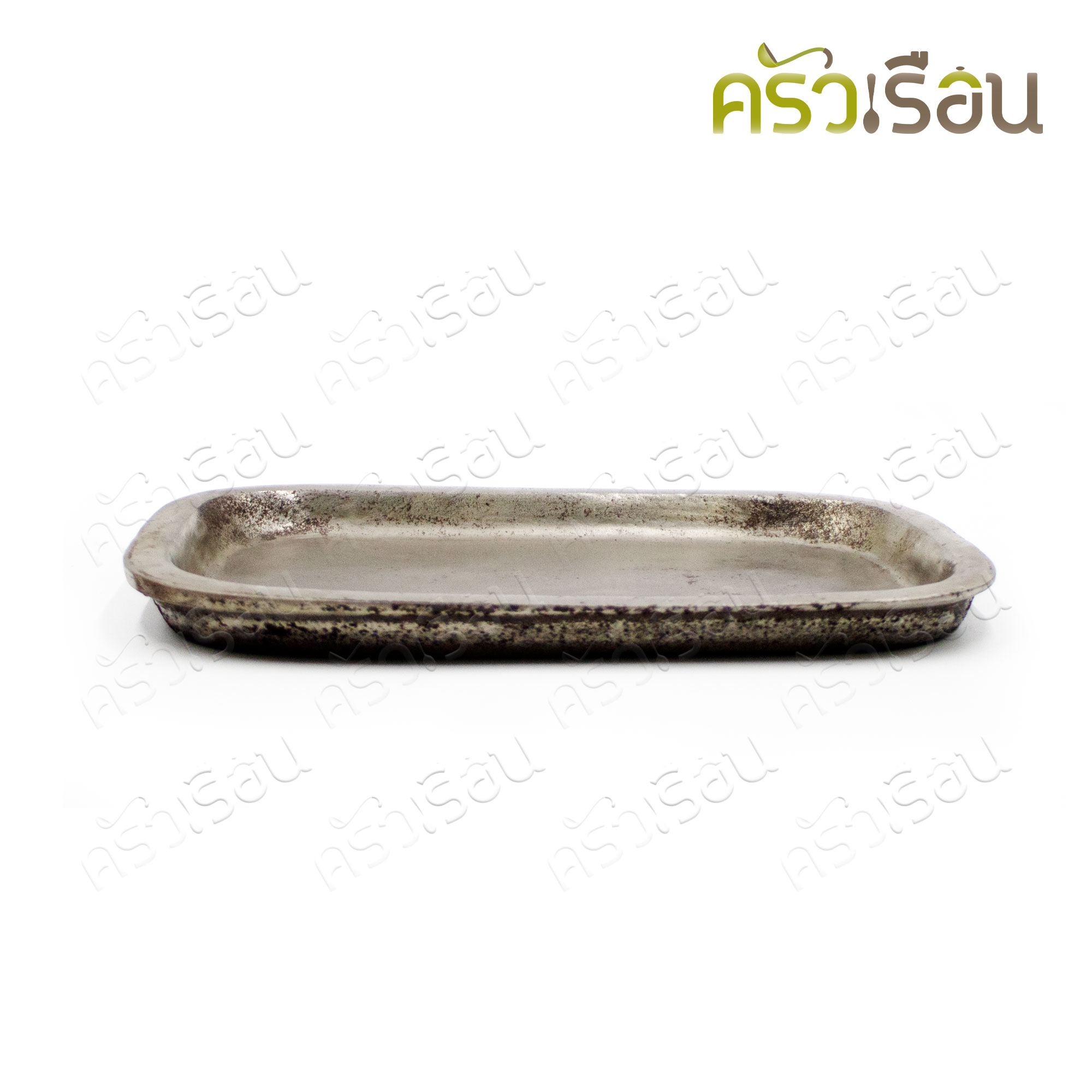 SUPER ALUMINUM จานสเต็ก เหล็ก เหลี่ยม พร้อมไม้รอง 13 x 20 ซม. No.218 ตราถุงเงิน