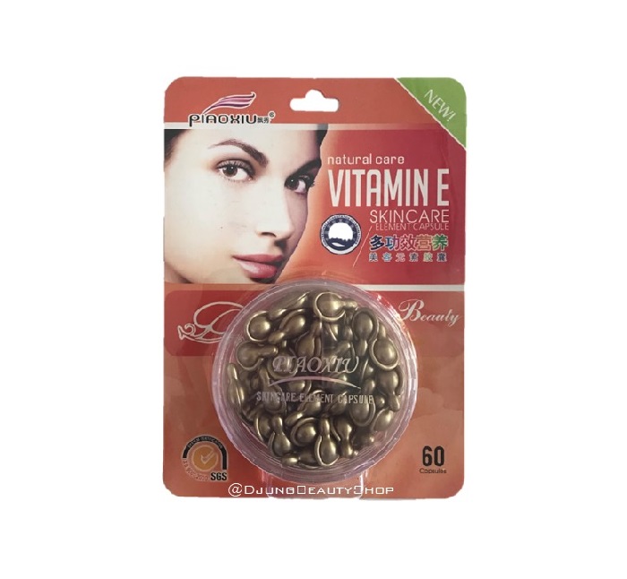 พีอาซู วิตามิน อี สกิน แคร์ อิลิเม้น แคปซูล (สีทอง) PIAOXIU Natural care Vitamin E Skincare element capsule