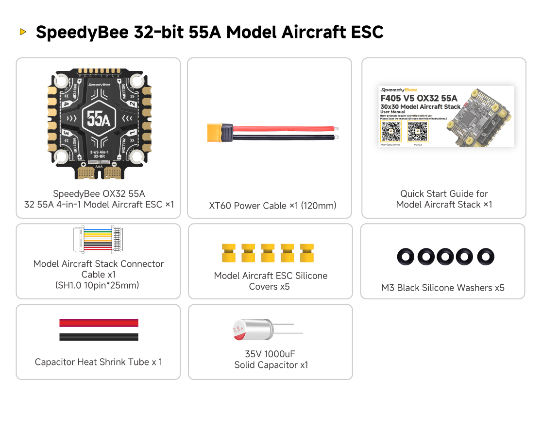 [Stack&FC&ESC] 2025 SpeedyBee F405 V5 BLS 50A 30x30 FC&ESC Stack อุปกรณ์โดรน Drone