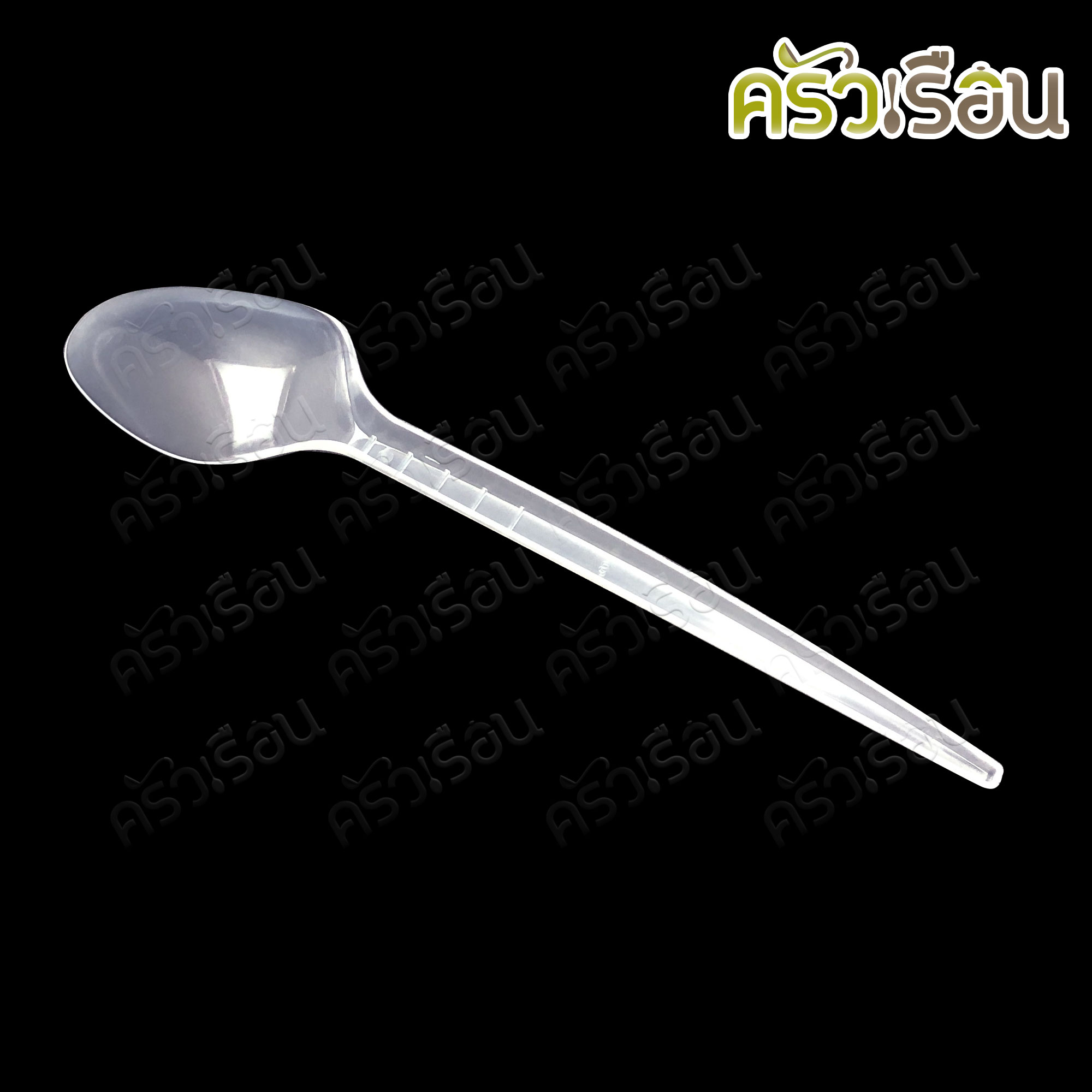 PACKU แพ็คคุ - ช้อนพลาสติก ขนาด 6.5 นิ้ว สีใส แพค 100 ชิ้น KA102 ช้อน ช้อนยาว ช้อนข้าว ใช้แล้วทิ้ง