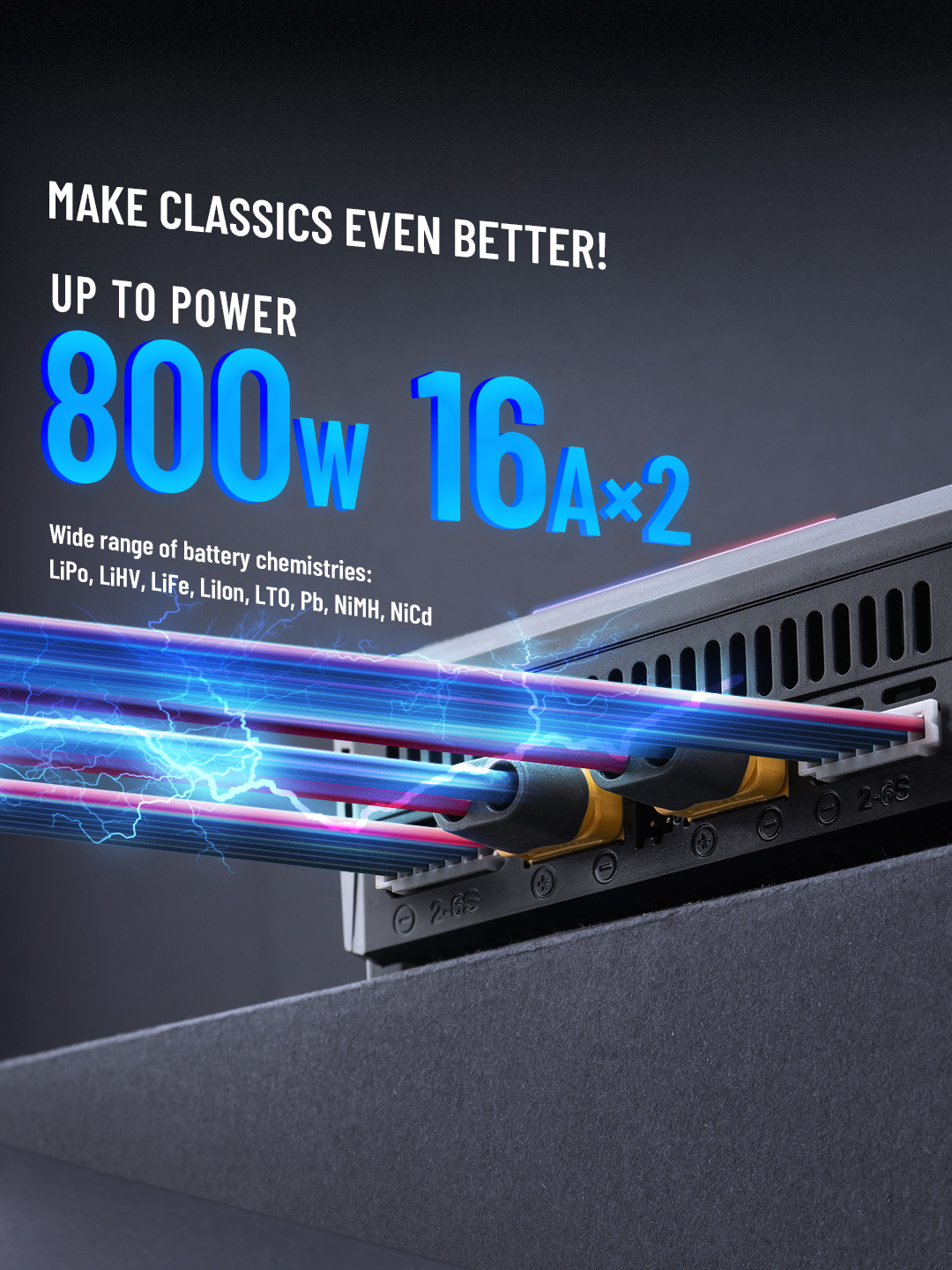 ToolkitRC M6DAC PRO V2 Dual Channel Smart Lipo Battery Charger Discharger AC 300W DC 800W 16A 1-6S LiHV LiPo PD65W Drone