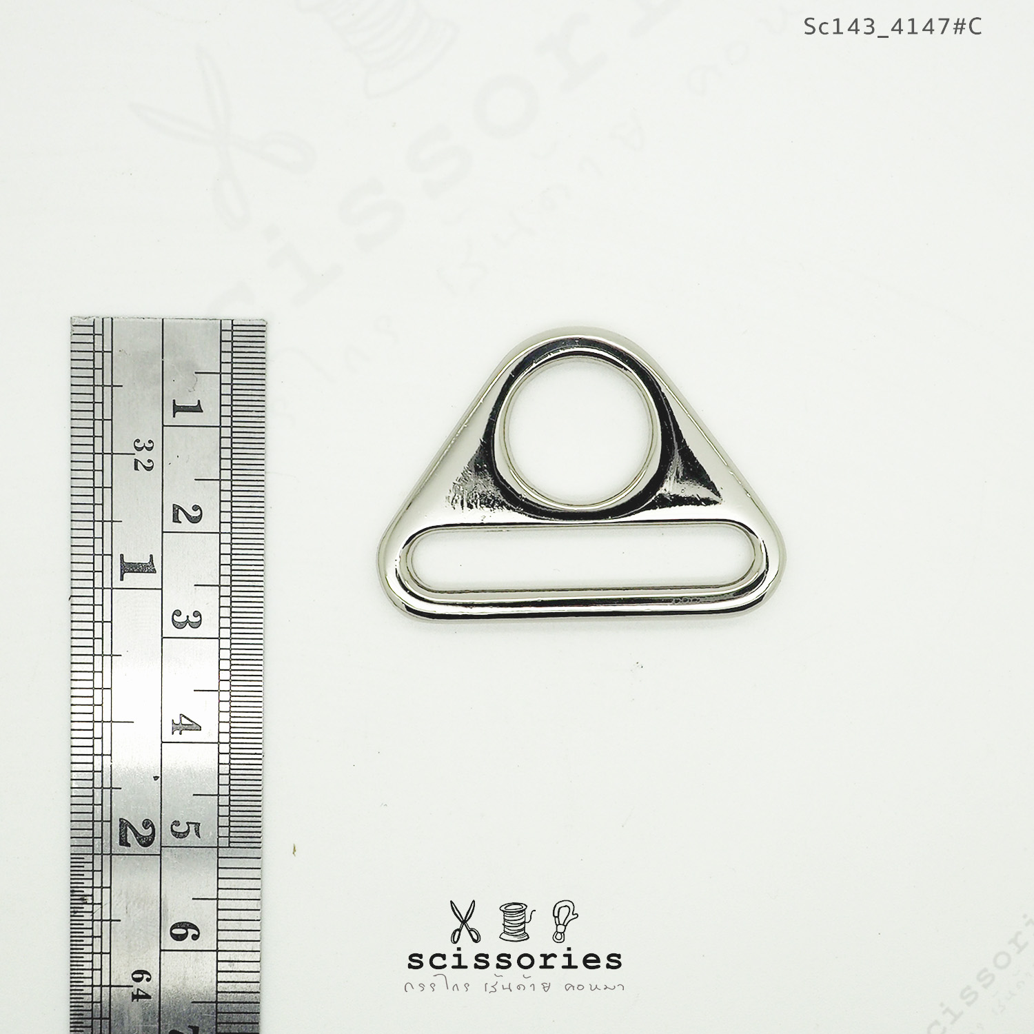 สามเหลี่ยม 1.2" สีเงิน/2ตัว