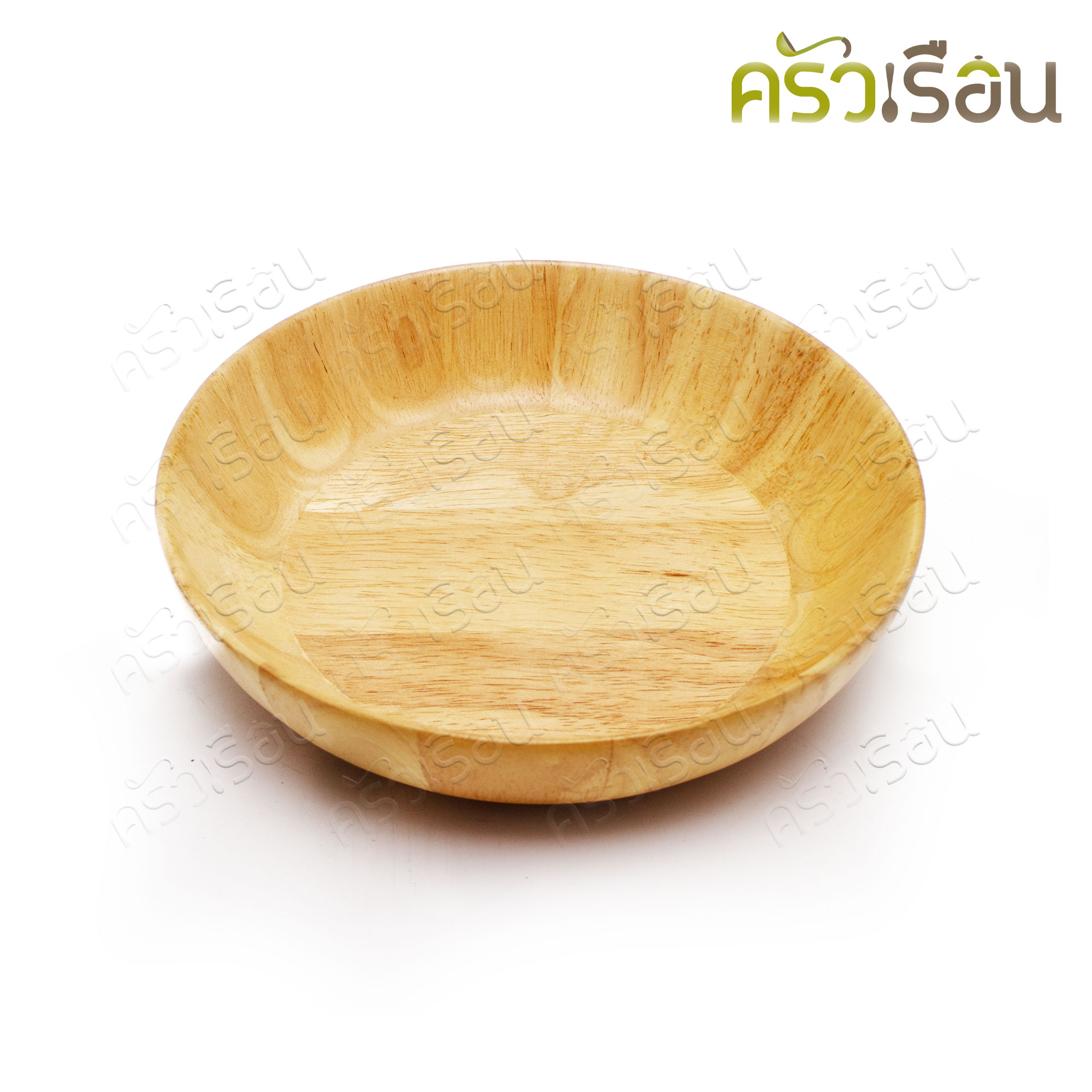 CMG round wooden plate, deep shape, 8 x 2 inches. Round, deep plate.