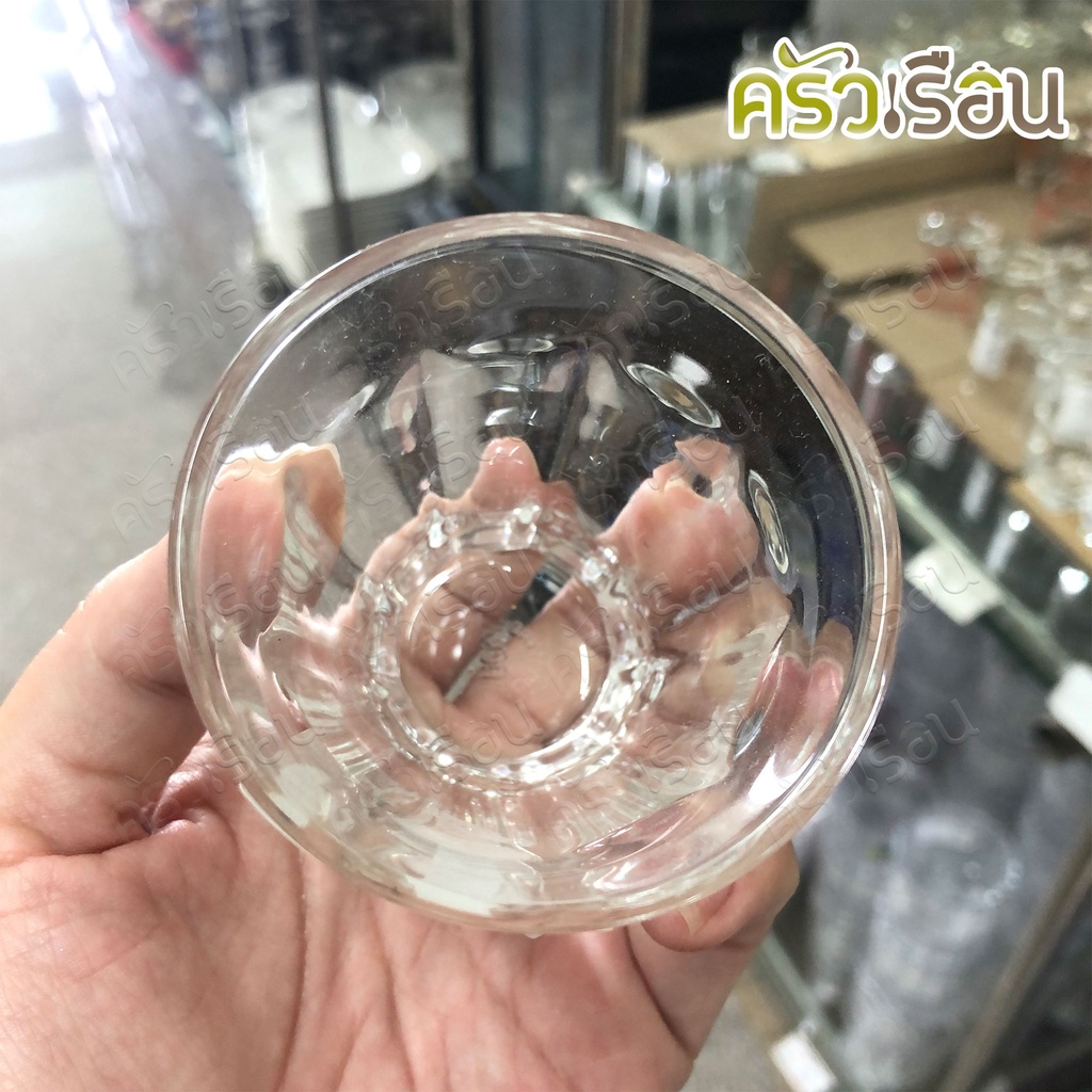 LUCKY GLASS แก้วชอต กลีบบัว 2.9 oz. 85 ml. #47 Vintage Tumbler LG-100503 แก้วน้ำ