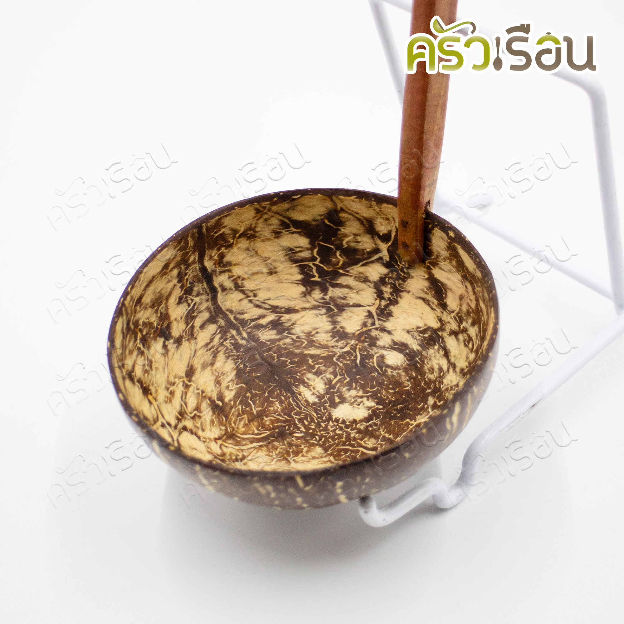 CMG Coconut shell ladle for scooping soup, food, dessert, water, wooden ladle ตักซุป