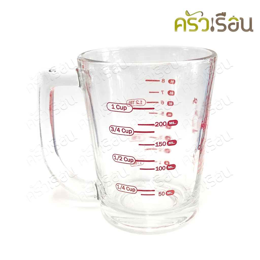 [ 1 ใบ mc-108 ] US แก้วหู พิมพ์สเกล 8 ออนซ์ / 1 ถ้วย / 250 ml. 8.25 x 10.3 ซม. MC-108 แก้วตวง ถ้วยตวง มีหู ถ้วยมีสเกล
