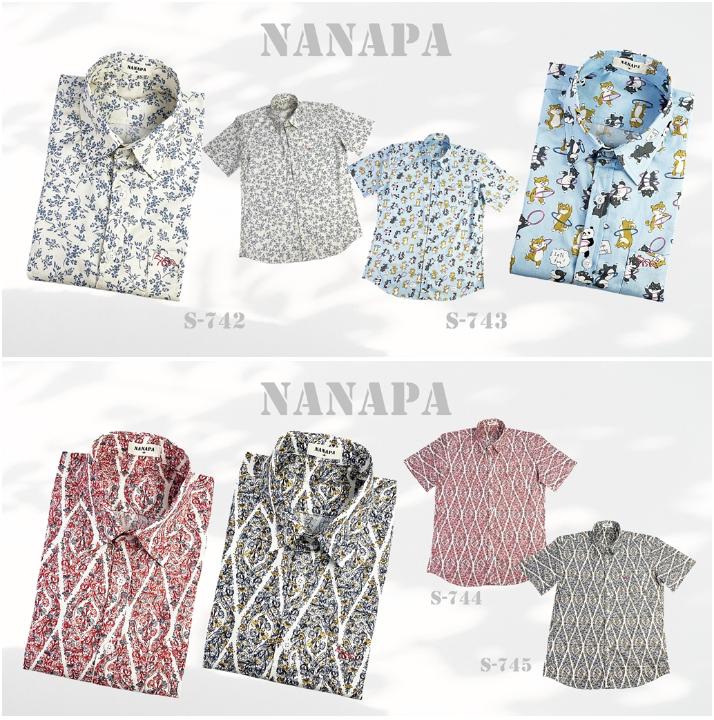 เสื้อเชิ้ตแขนสั้น แต่งลาย