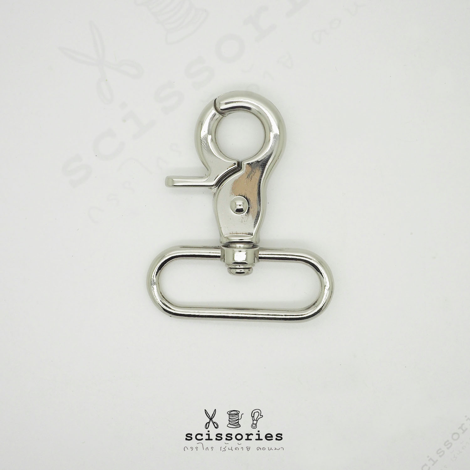 คอหมา 1.5" สีเงิน/2 ตัว