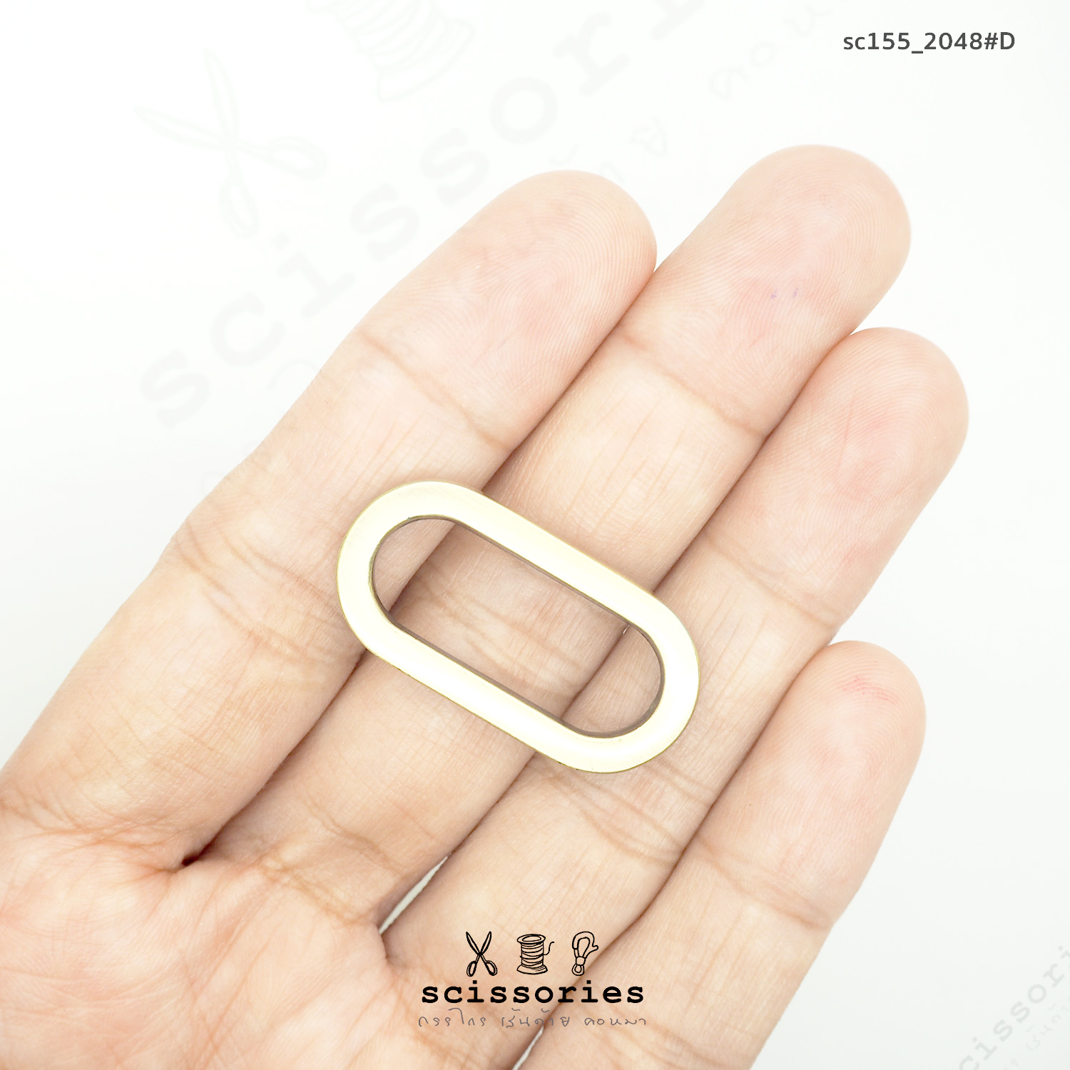 สี่เหลี่ยม 1นิ้ว สีเหลืองปัด Brush Gold/2ตัว