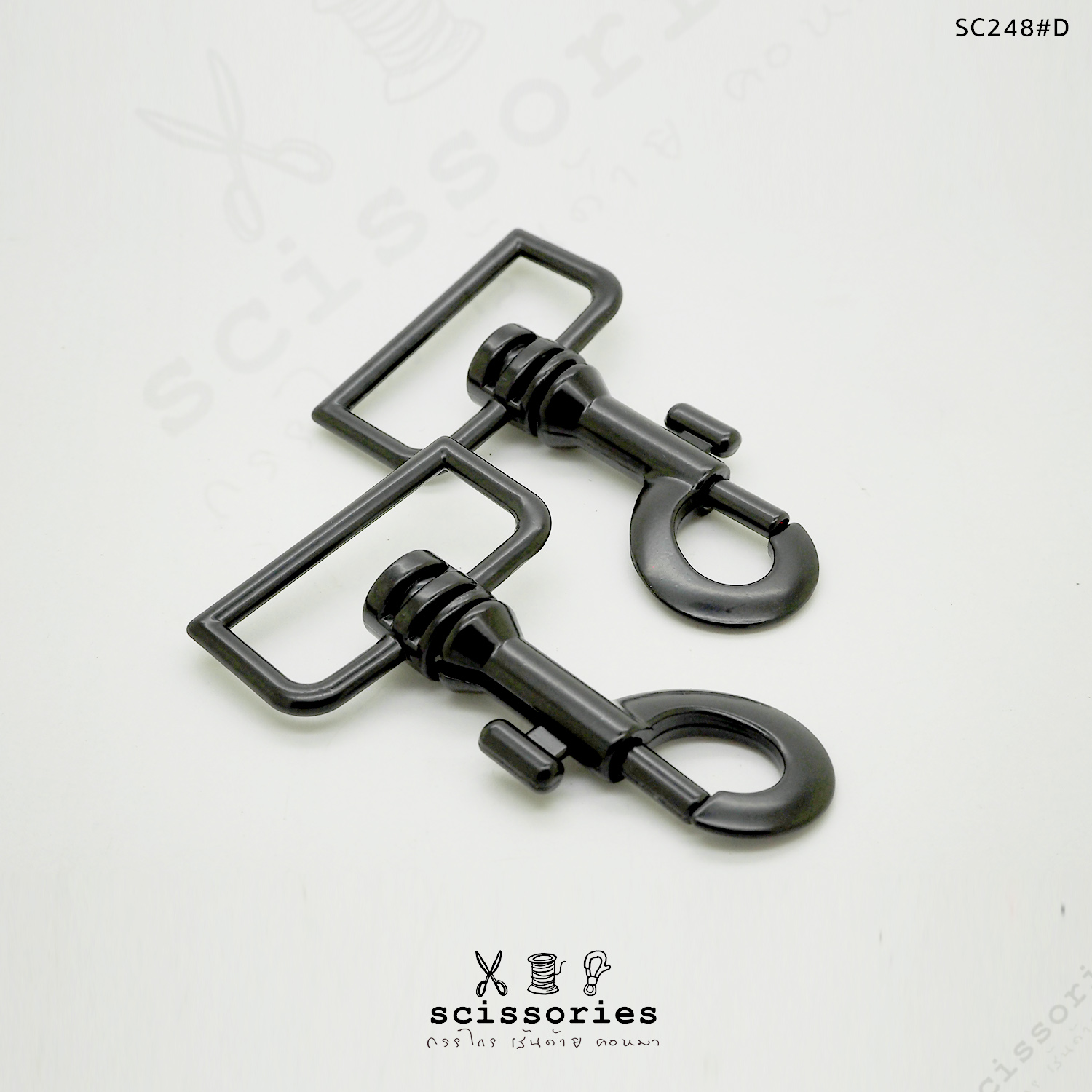 ตัวเกี่ยว 1.3นิ้ว สีดำด้าน 2 ตัว เนื้อโลหะ