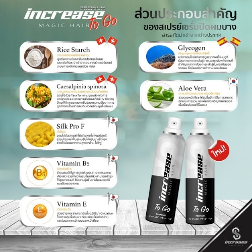 Increase Magic Hair To Go 75 ml สีดำ