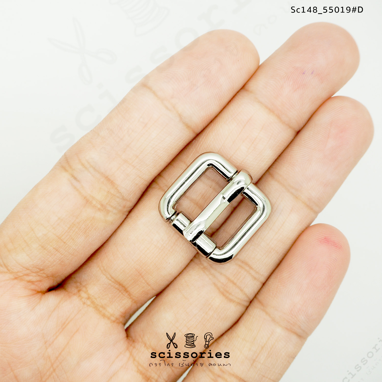 เข็มขัด ลูกกลิ้ง 1.2cm สีเงิน/2ตัว