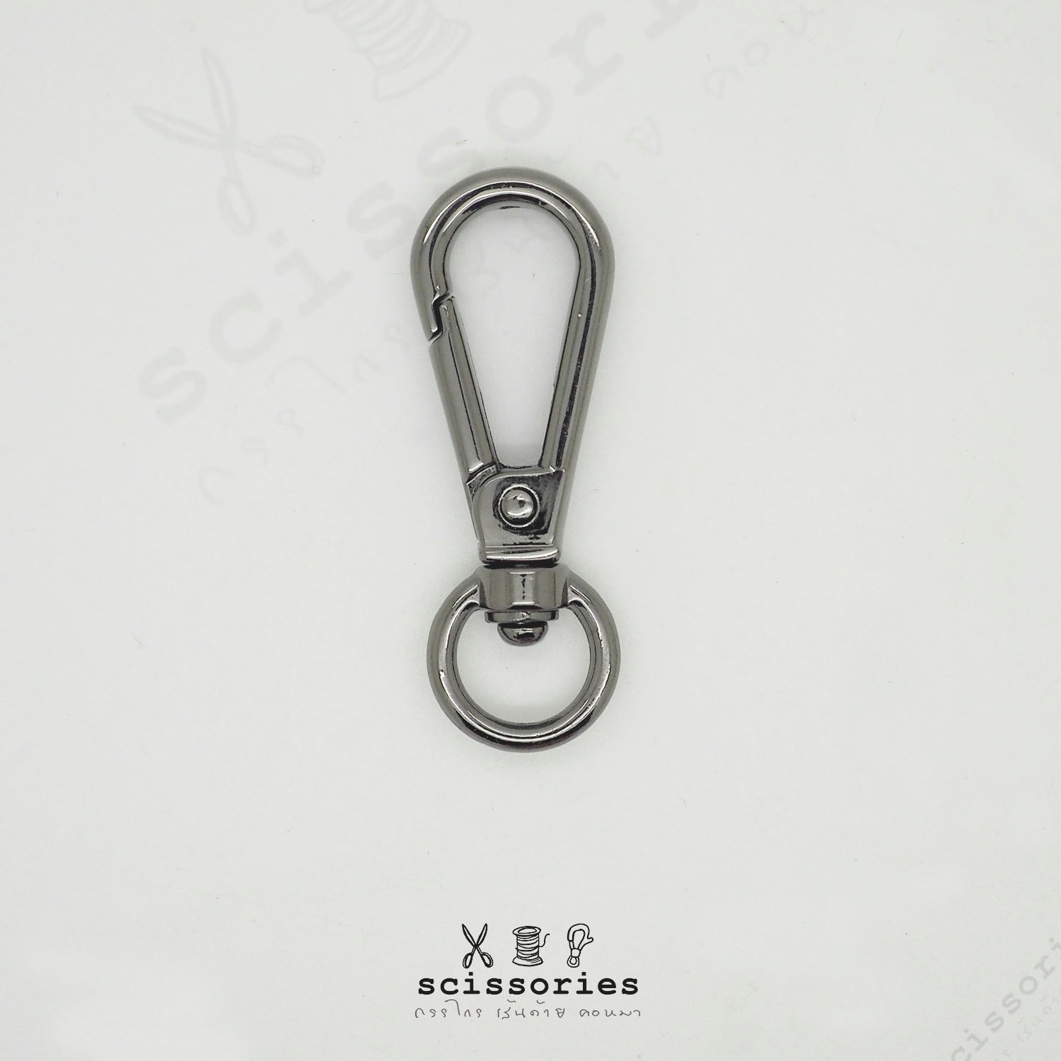 คอหมาเกี่ยว ท้ายห่วง กว้าง 1.2cm สีดำเมทาลิค 2 ตัว