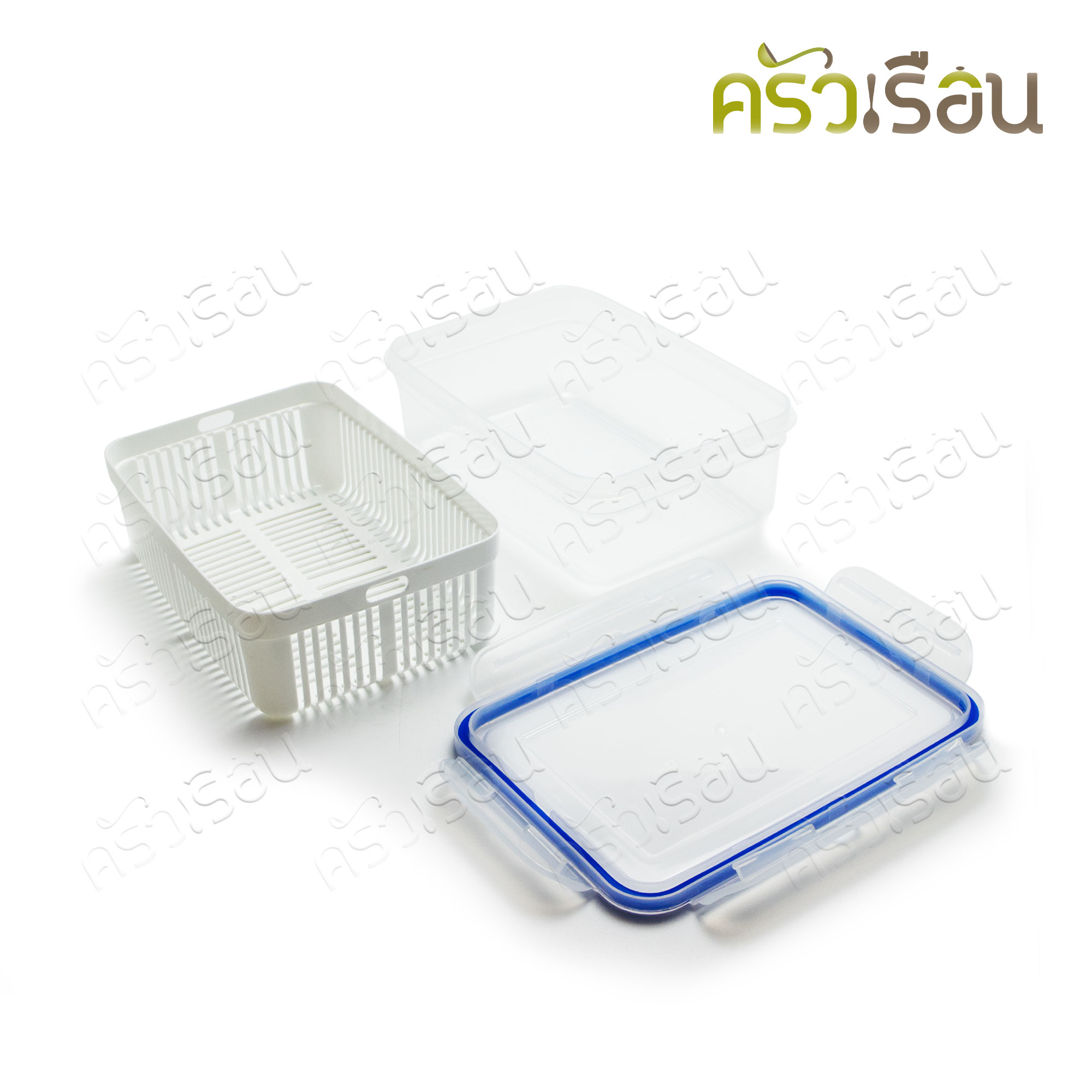 Sahachai กล่องอาหาร เหลี่ยม ฝาล็อค แพ็คคู่ พร้อมตะกร้าในกล่อง POPLOCK สหชัย 9123B หรือ 9124B หรือ 9125B