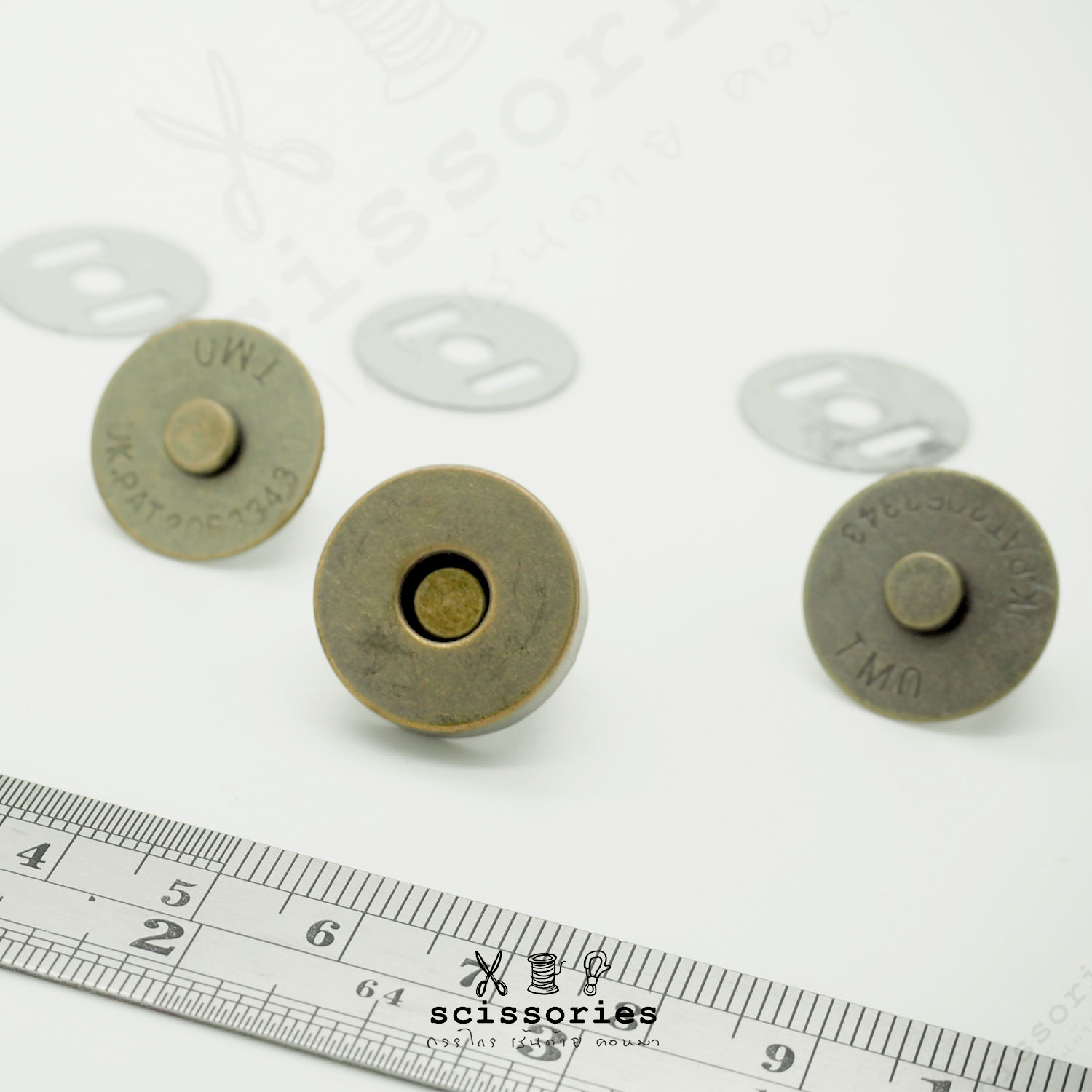 แม่เหล็ก หนา หน้าเรียบ 18 MM สีเหลืองดำ/2ตัว