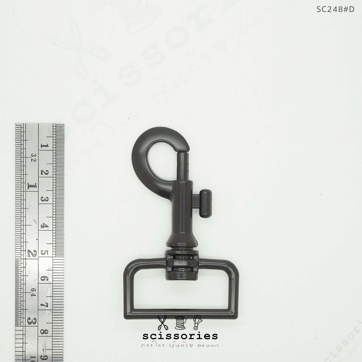 ตัวเกี่ยว 1.3นิ้ว สีดำด้าน 2 ตัว เนื้อโลหะ