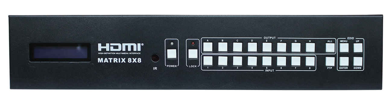 8x8 4K HDBaseT matrix switch over 100m extender